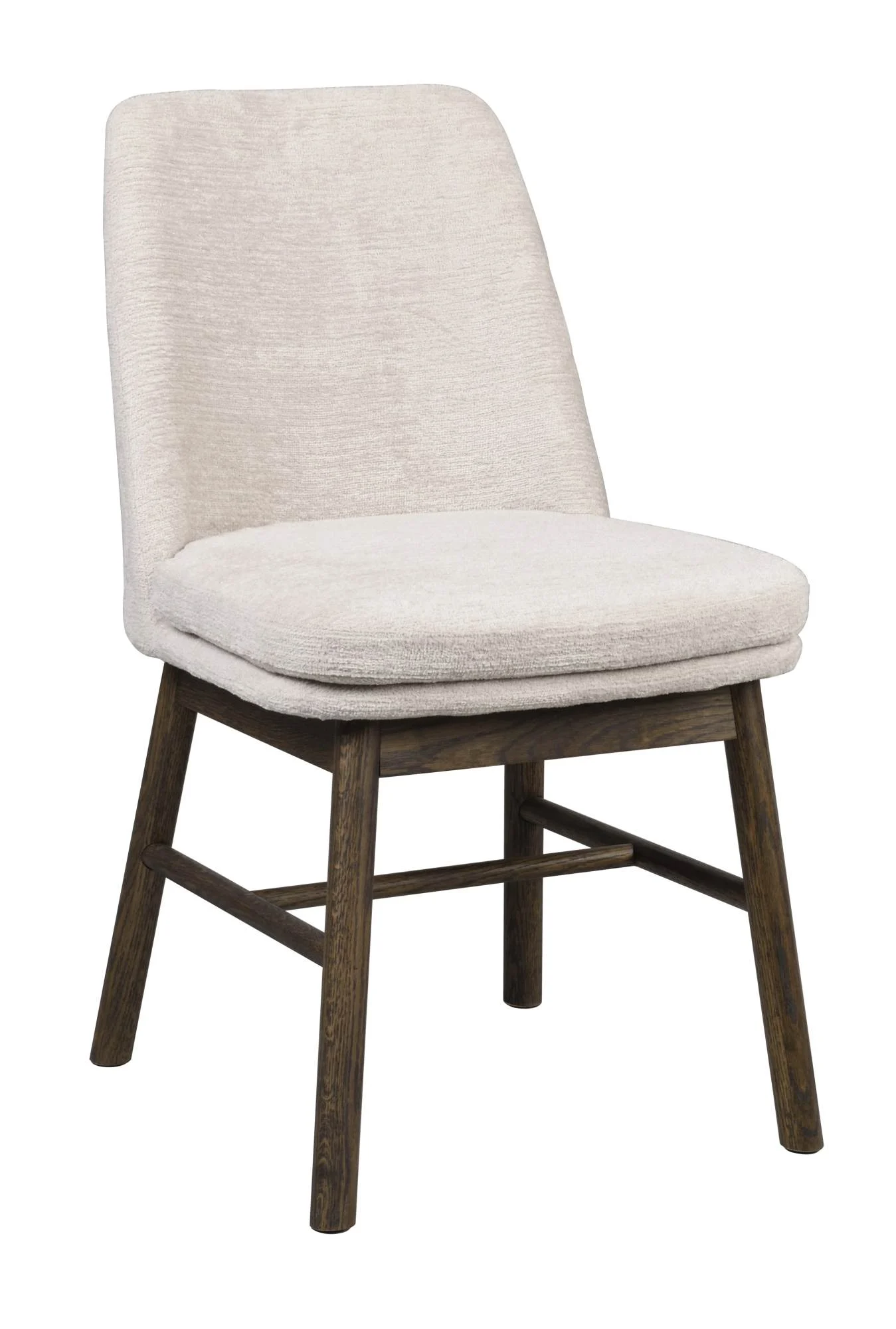 Stuhl Amesbury 2er Set, aus Eiche und Polyester, skandinavisch modern, beige braun, gepolstert - Rowico