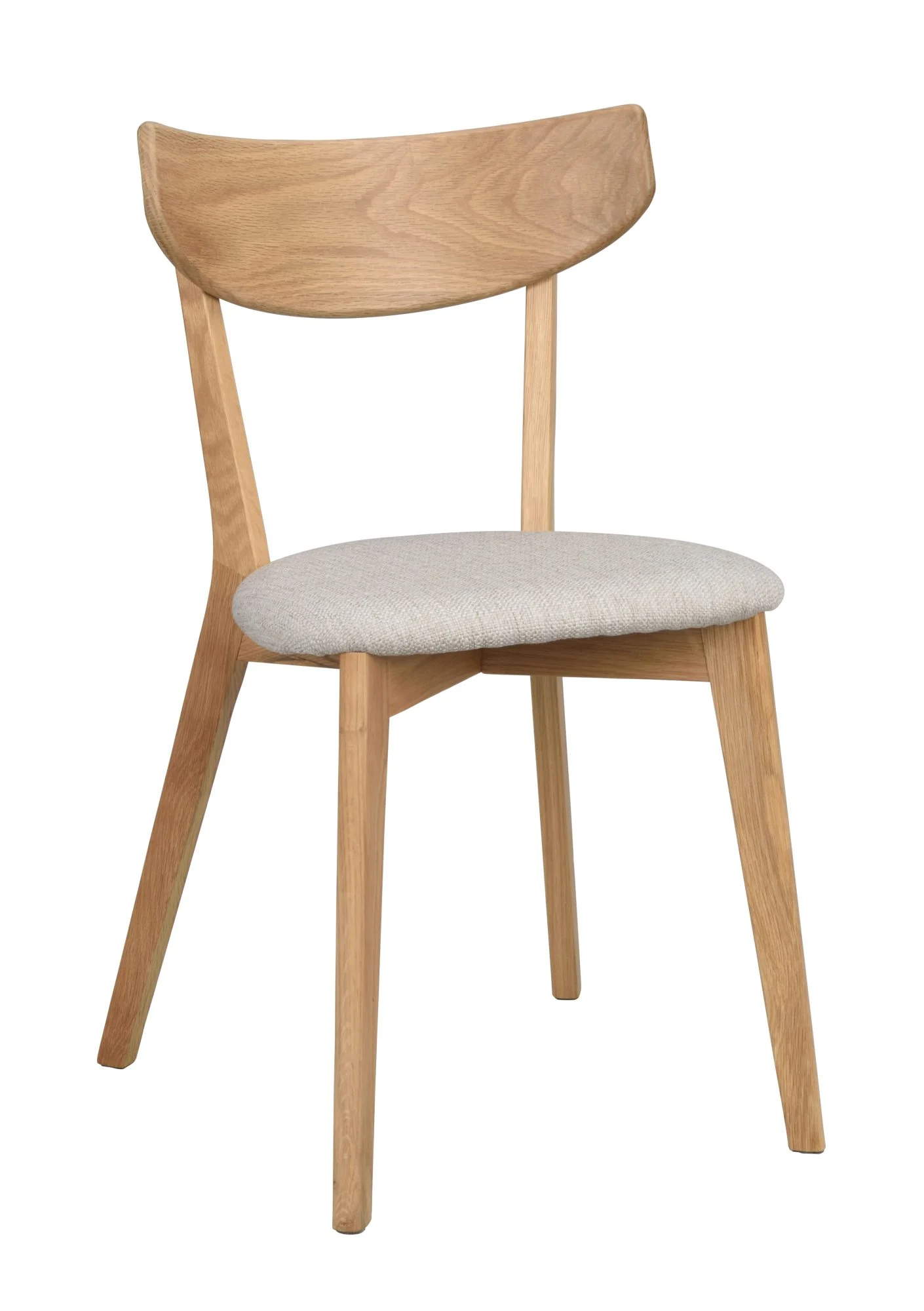 Stuhl Ami Eiche 2er Set aus massiver Eiche, skandinavischer Stil, Natur Sand, gepolstert - Rowico