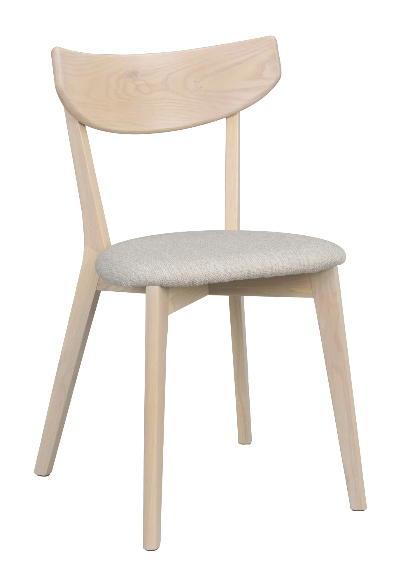 Stuhl Ami Eiche 2er Set aus massiver Eiche, skandinavisch, Whitewash Sand, gepolstert - Rowico