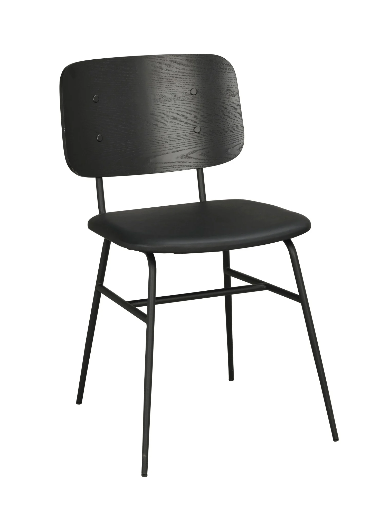 Stuhl Brent 2er Set aus Esche, klassisch, Schwarz, langlebig und pflegeleicht für Dein Zuhause - Rowico