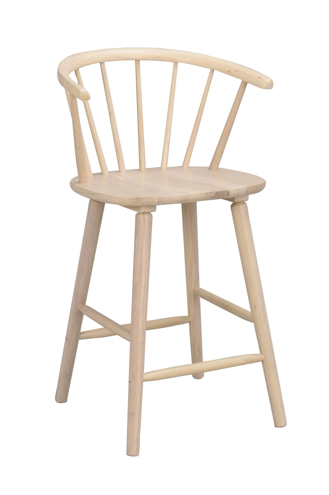 Barhocker Carmen 2er Set aus Massivholz, skandinavisch, Whitewash, bequem und stabil - Rowico