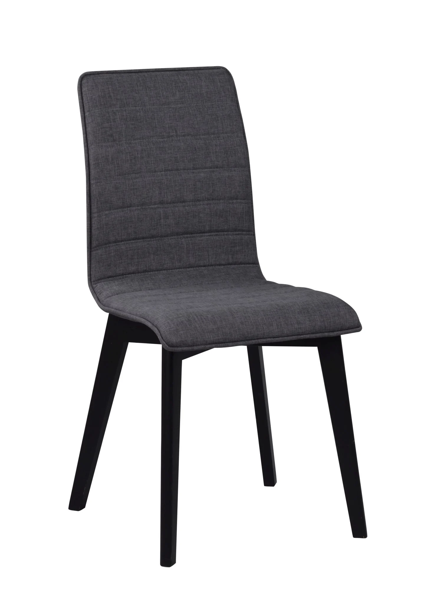 Stuhl Gracy 2er Set aus Eiche und Stoff, skandinavisch gepolstert, dunkelgrau schwarz - Rowico