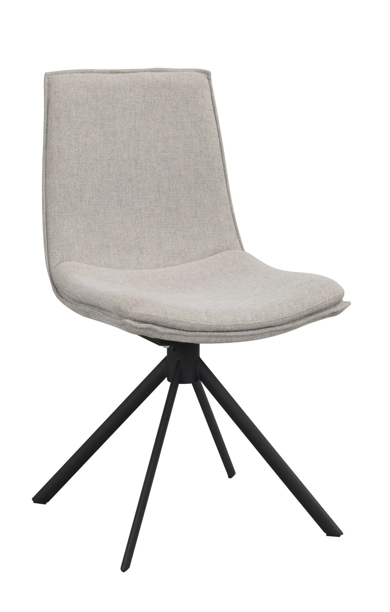 Stuhl Lowell 2er Set aus Stoff, modern mit Drehgestell, grau, gepolstert, von Rowico