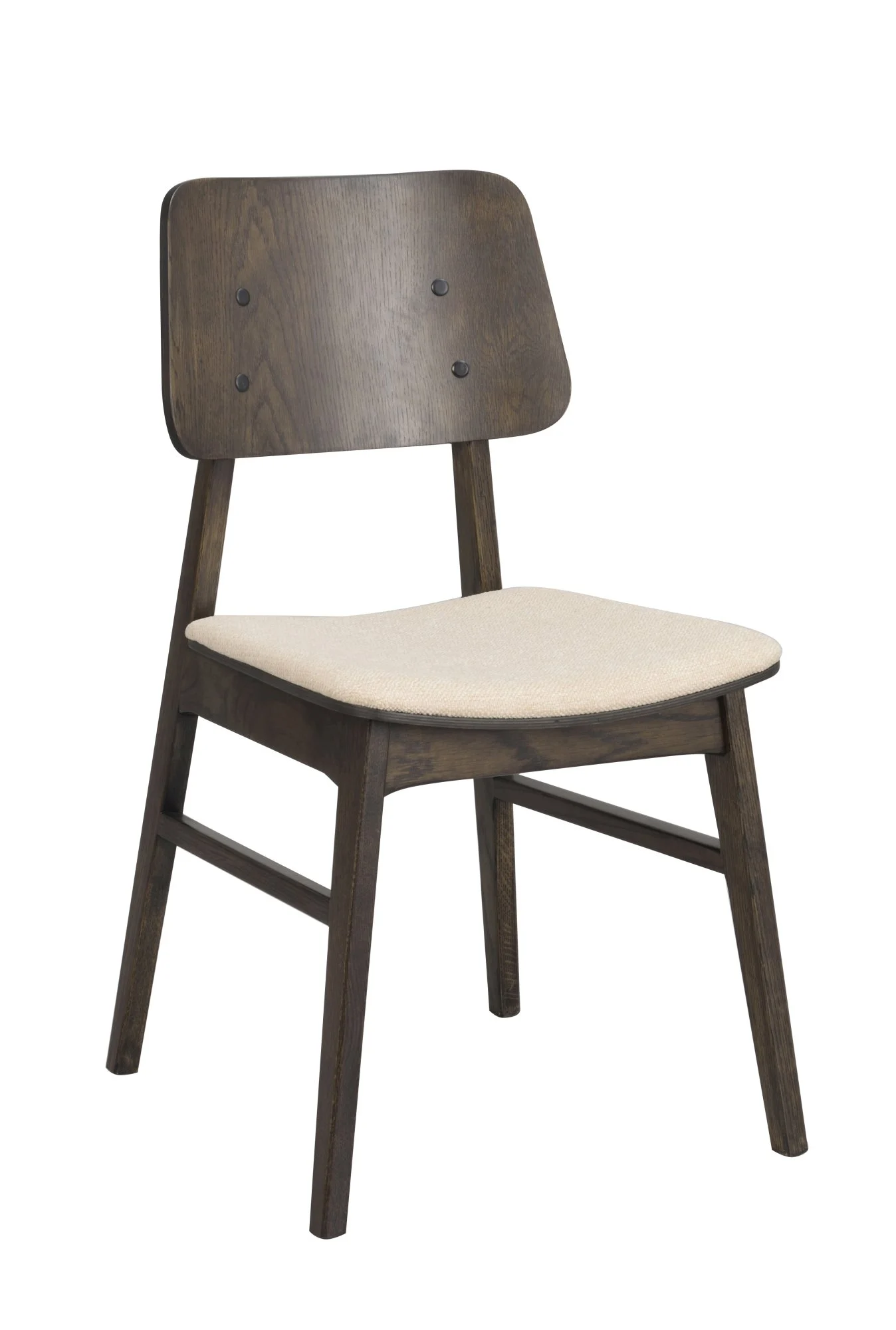Stuhl Nagano 2er Set aus massiver Eiche, skandinavisch gepolstert, braun beige, bequem für Dein Esszimmer - Rowico