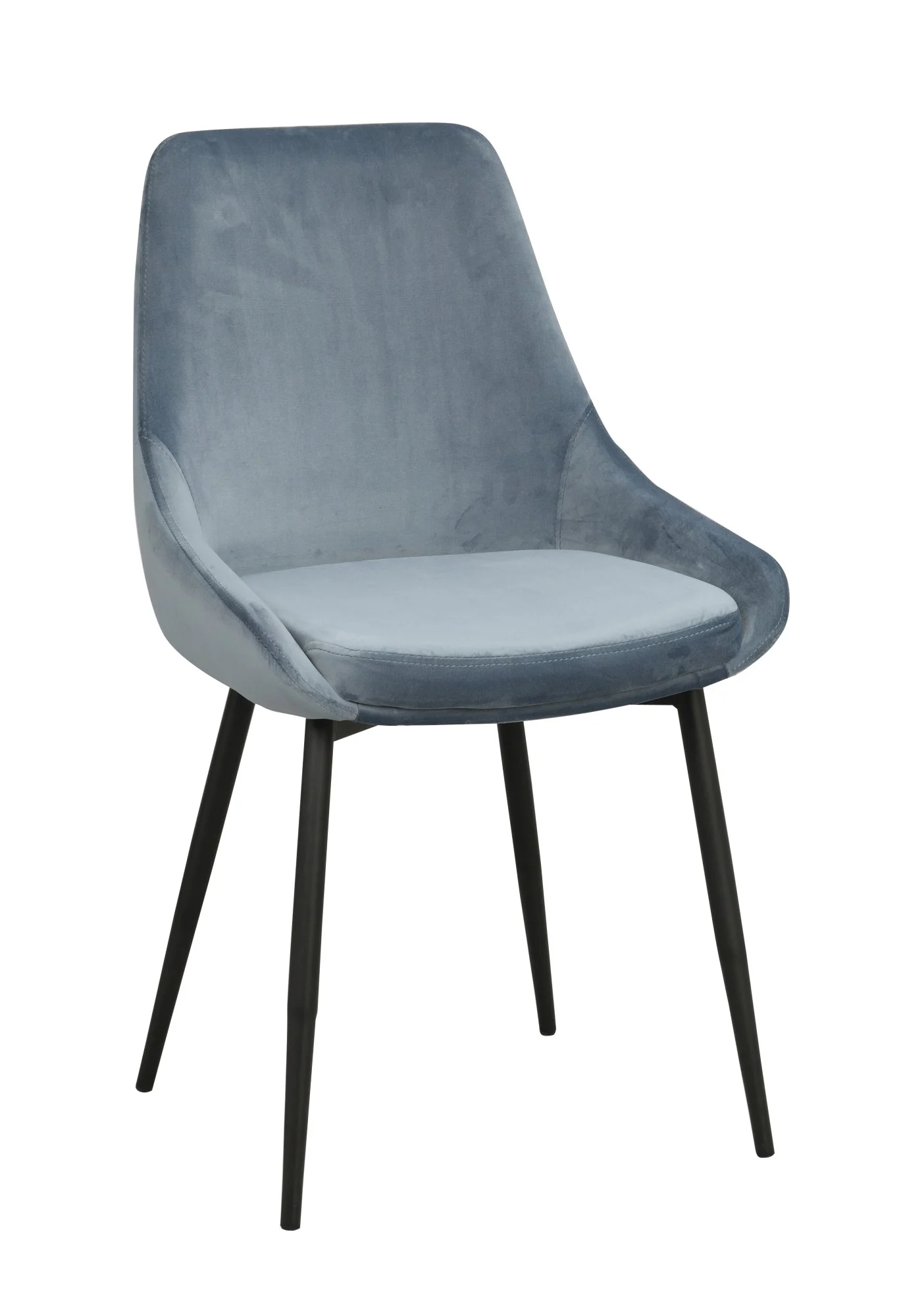 Stuhl Sierra Samt 2er Set von Rowico, modern und gepolstert, Blau, Metallgestell, bequem für Dein Zuhause