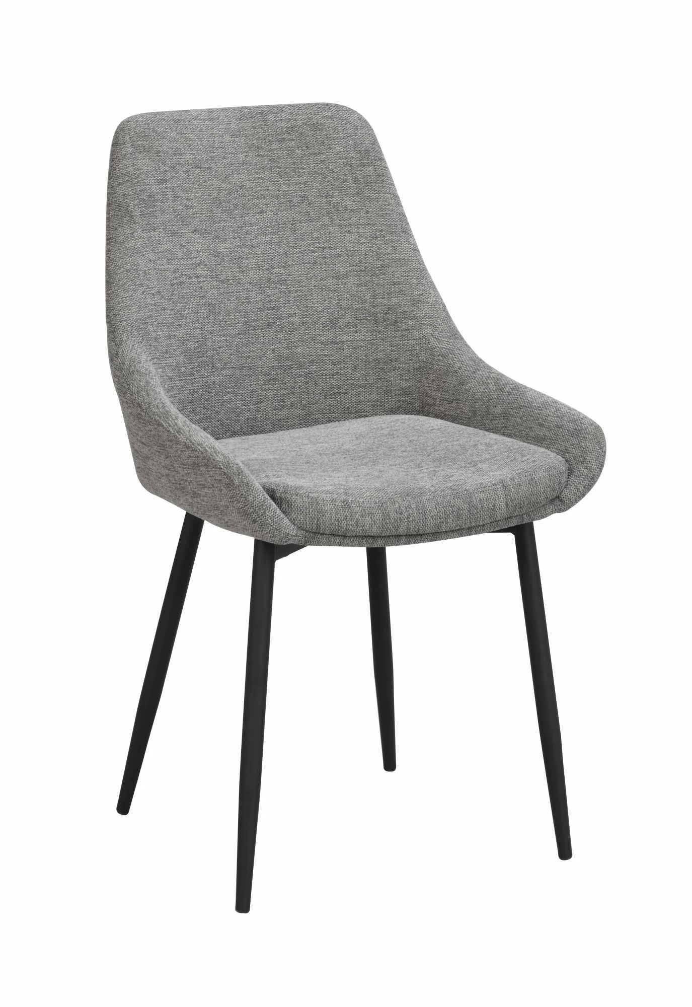 Stuhl Sierra aus Stoff im 2er Set, modern mit Metallgestell, grau, gepolstert für Indoor - Rowico