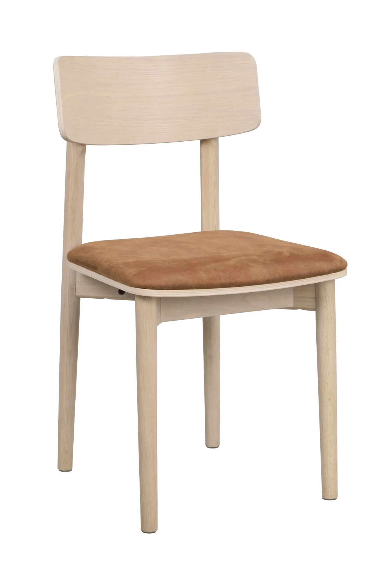Stuhl Wolcott 2er Set aus Eiche, klassisch gepolstert, Whitewash Braun, für Dein Esszimmer - Rowico
