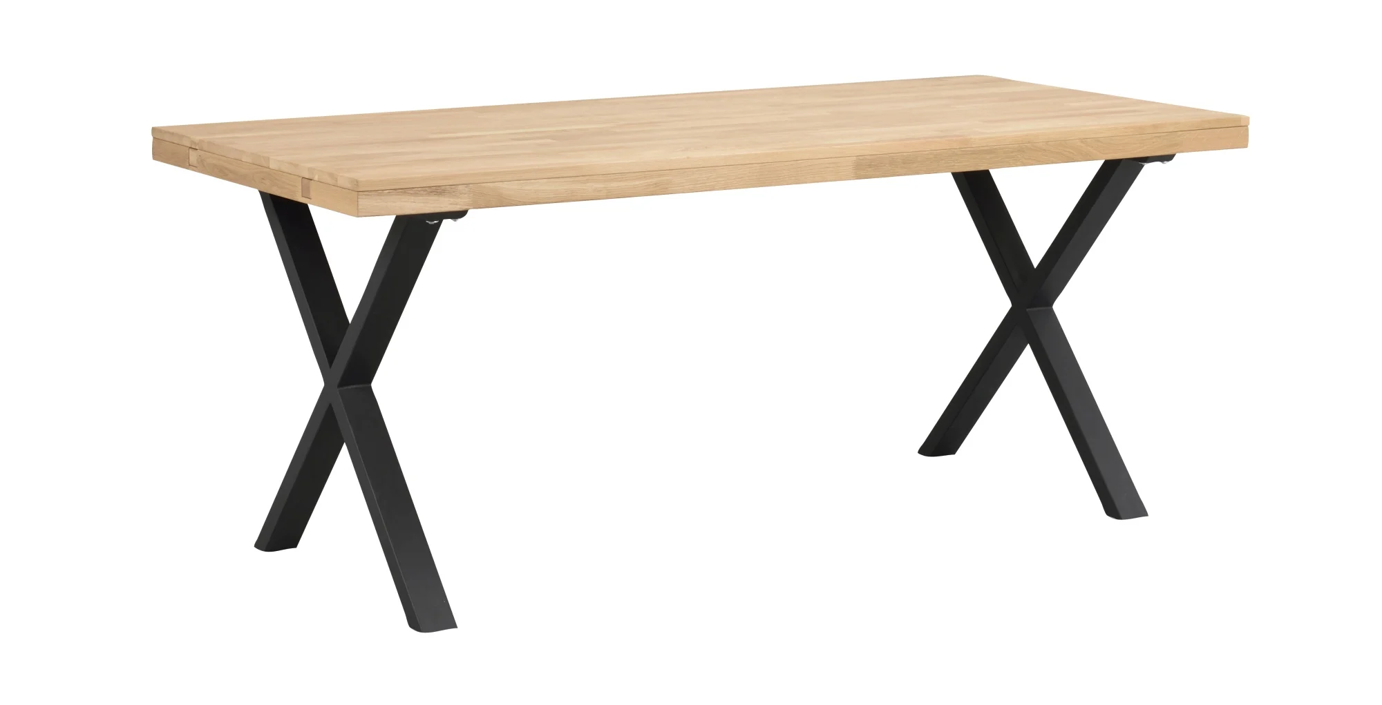 Esstisch Brooklyn aus massiver Eiche, X-Gestell im Industrial Stil, naturfarben, 170 cm