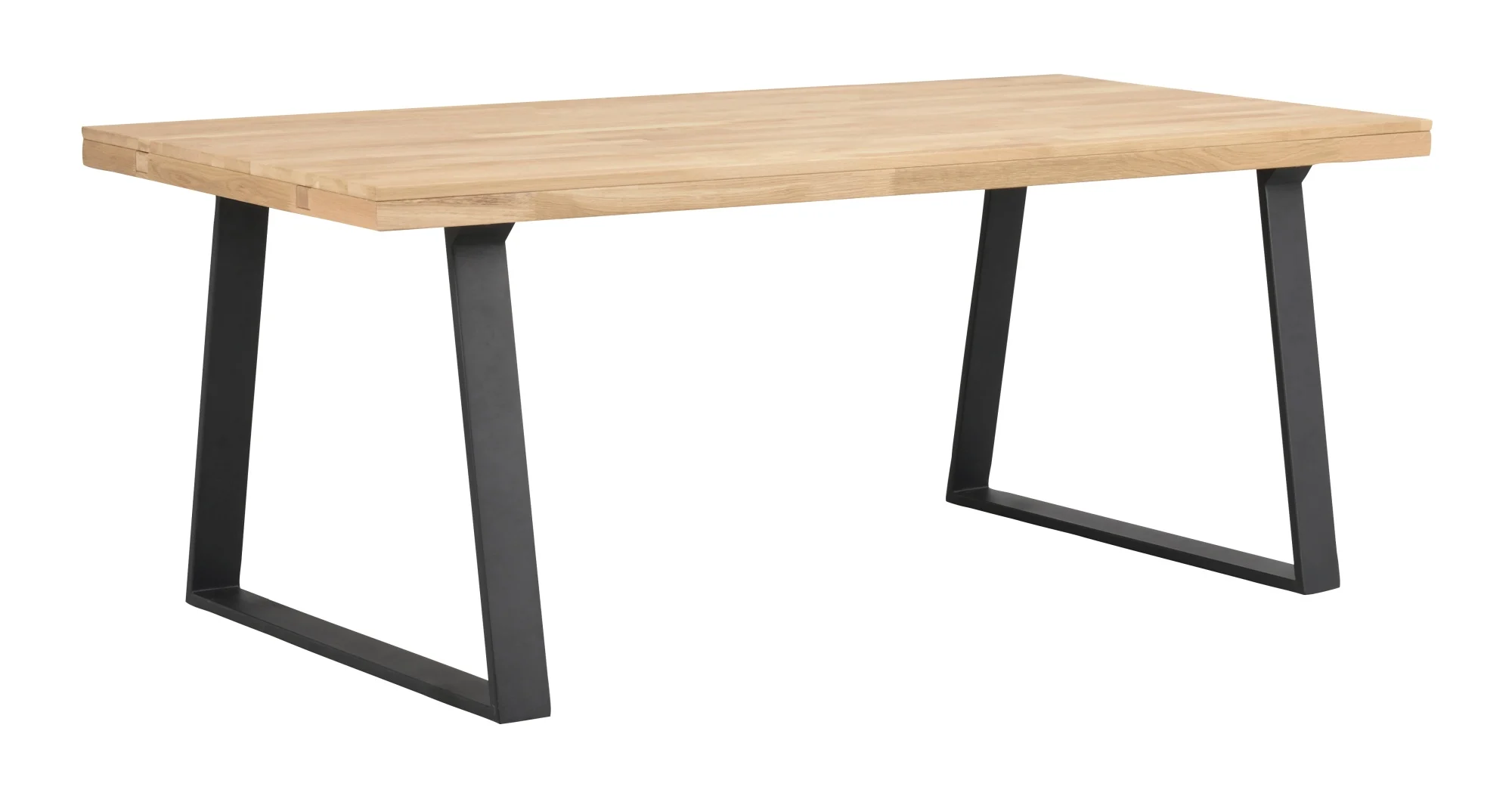 Esstisch Brooklyn aus massiver Eiche, Trapez-Gestell im Industrial Stil, natur, 170 cm