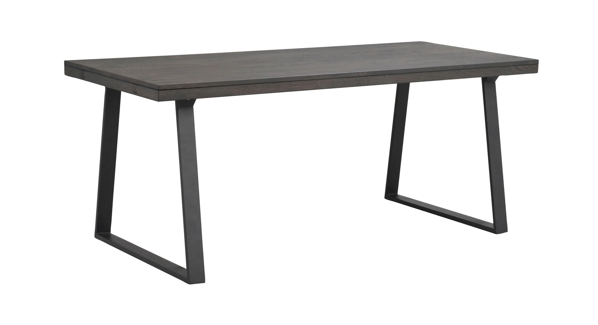 Esstisch Brooklyn aus massiver Eiche, Industrial Design mit Trapez-Gestell, dunkelbraun, 170 cm