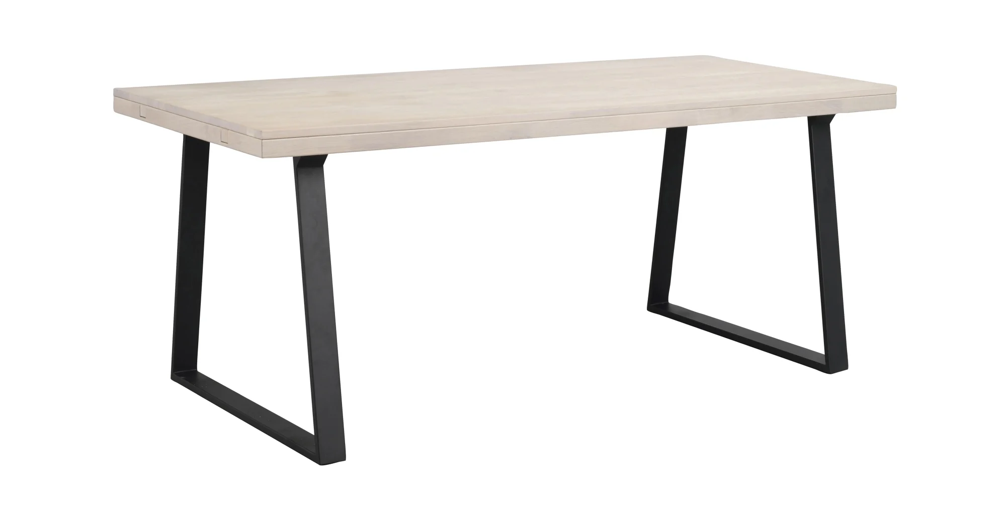 Esstisch Brooklyn aus Eiche, Trapez-Gestell im Industrial Stil, Whitewash, 170 cm