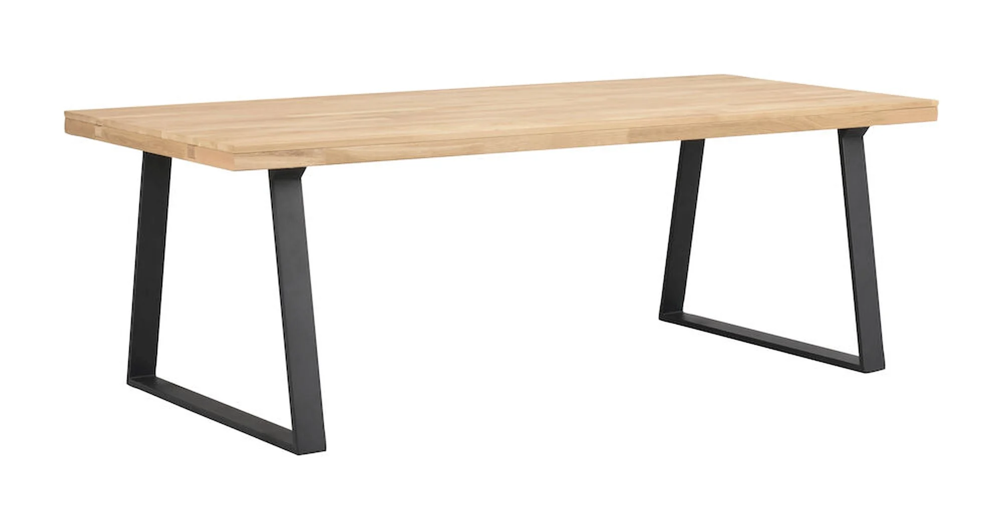 Esstisch Brooklyn aus massiver Eiche, Industrial Design mit Trapez-Gestell, natur, 220 cm
