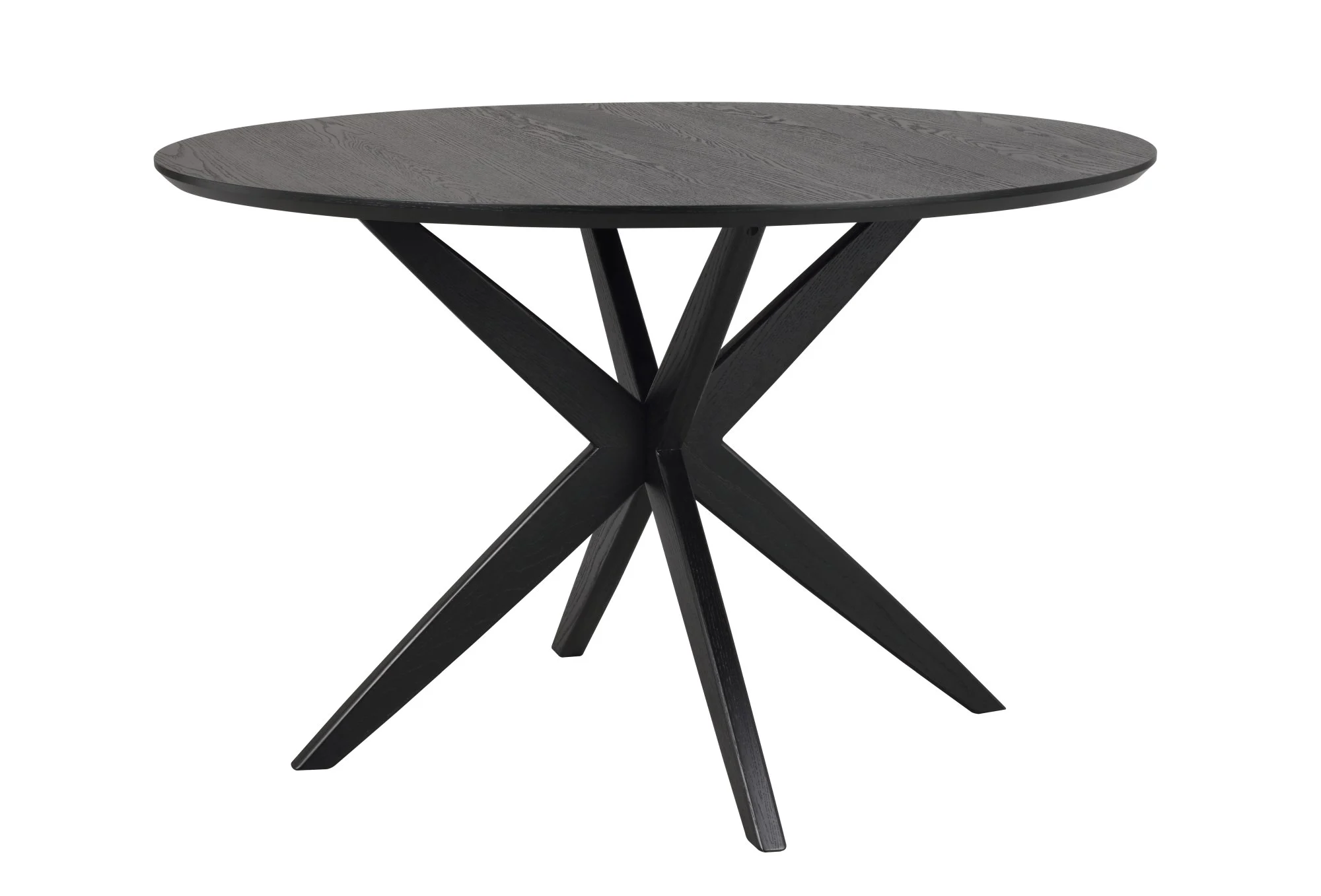 Esstisch Calverton rund aus Eiche, skandinavisches Design, schwarz, 120 cm Durchmesser - Rowico