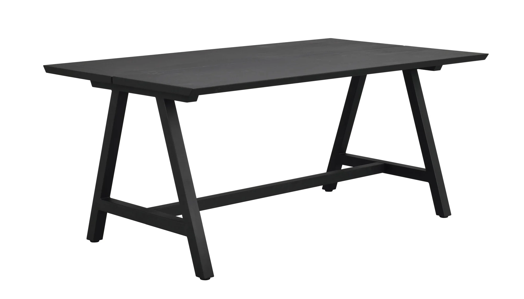 Esstisch Carradale A-Gestell Plus aus massiver Eiche, Industrial Design, schwarz, 170x100 cm