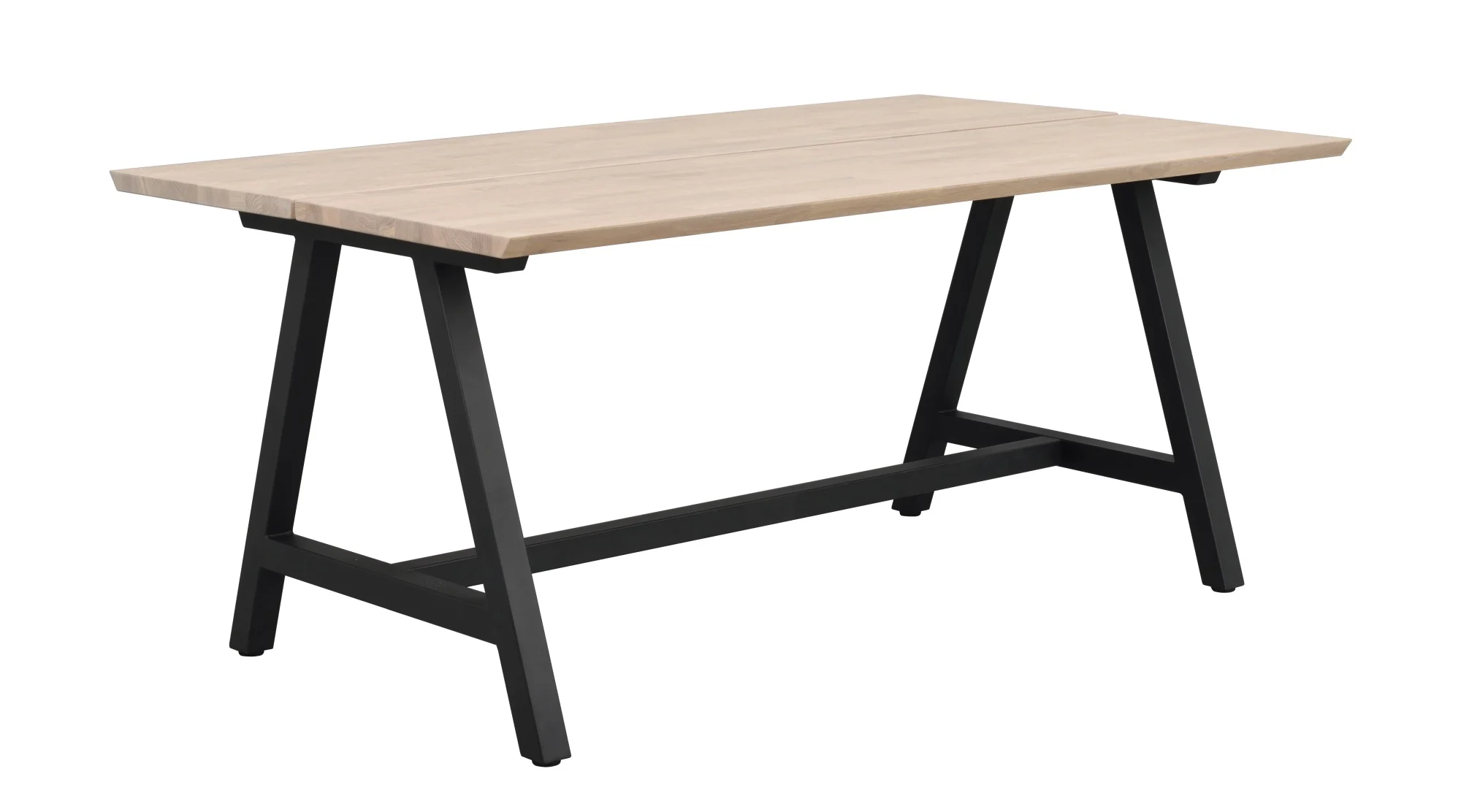 Esstisch Carradale A-Gestell Plus aus Eiche, Industrial Design, whitewash, 170x100 cm