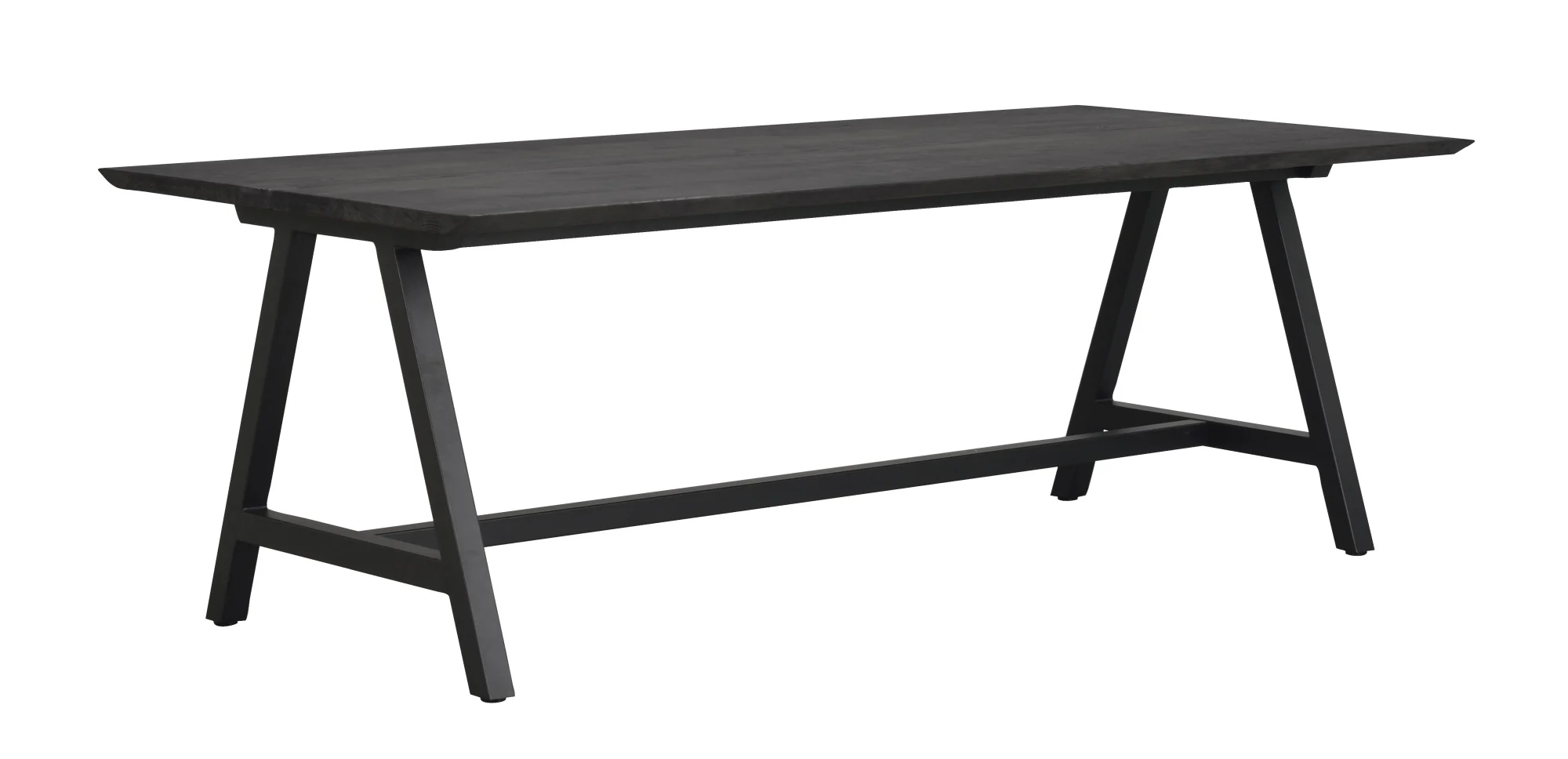 Esstisch Carradale A-Gestell Plus aus Eiche, Industrial Design, Schwarz, 220x100 cm