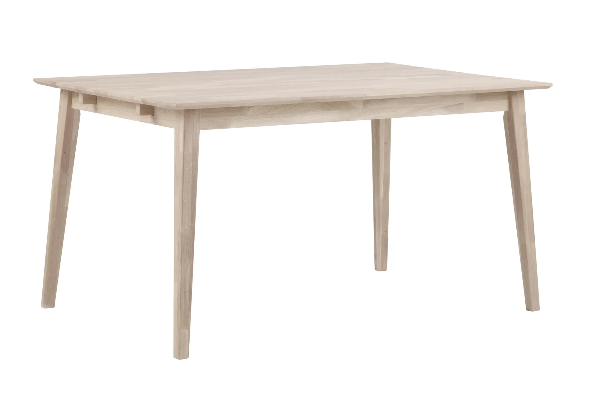 Esstisch Filippa aus Eiche, skandinavisches Design, weiß pigmentiert, 140x90 cm, FSC-zertifiziert
