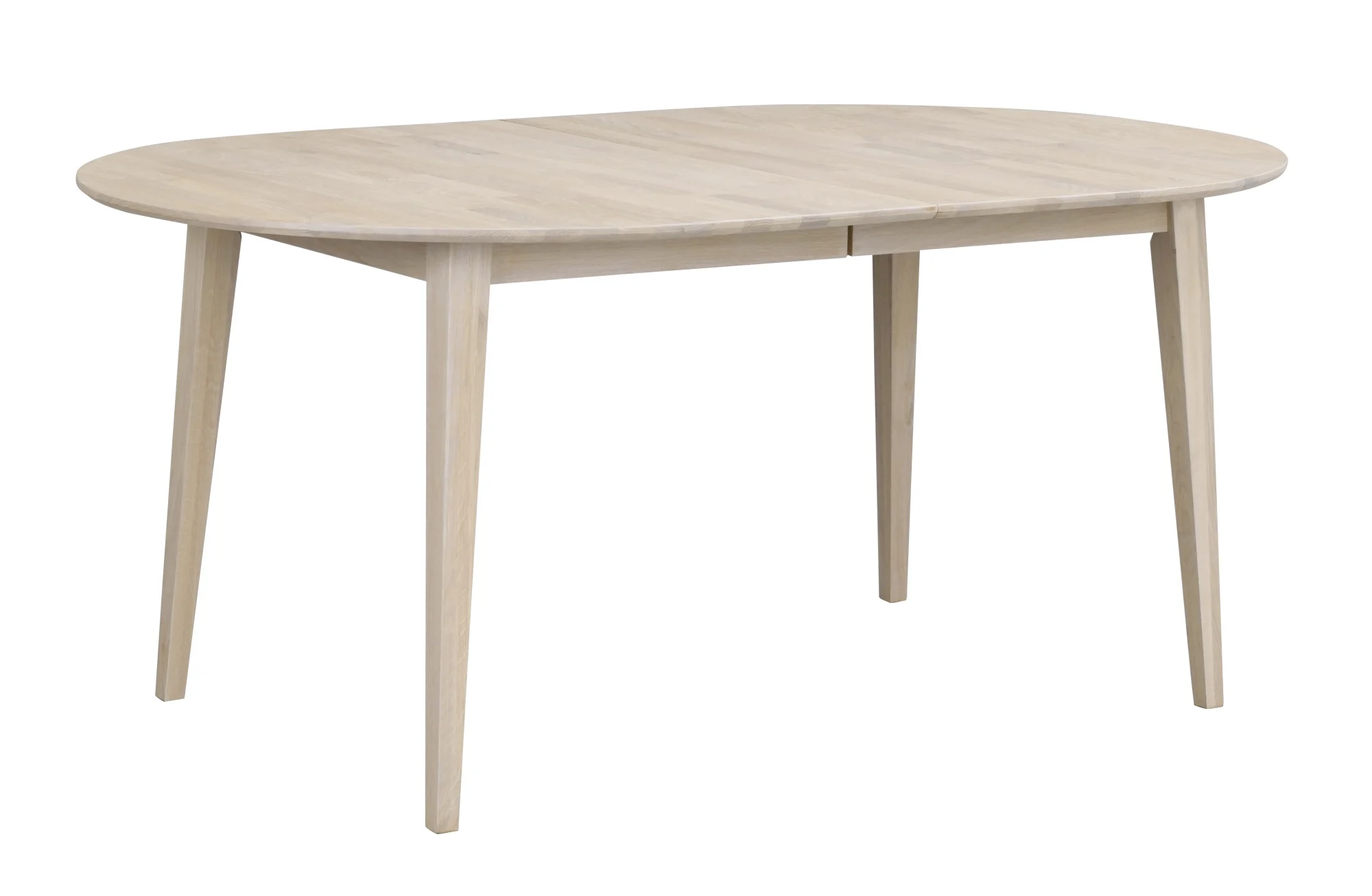 Esstisch Filippa Oval mit Auszug aus Eiche, skandinavischer Stil, whitewash, 170/210 cm - Rowico