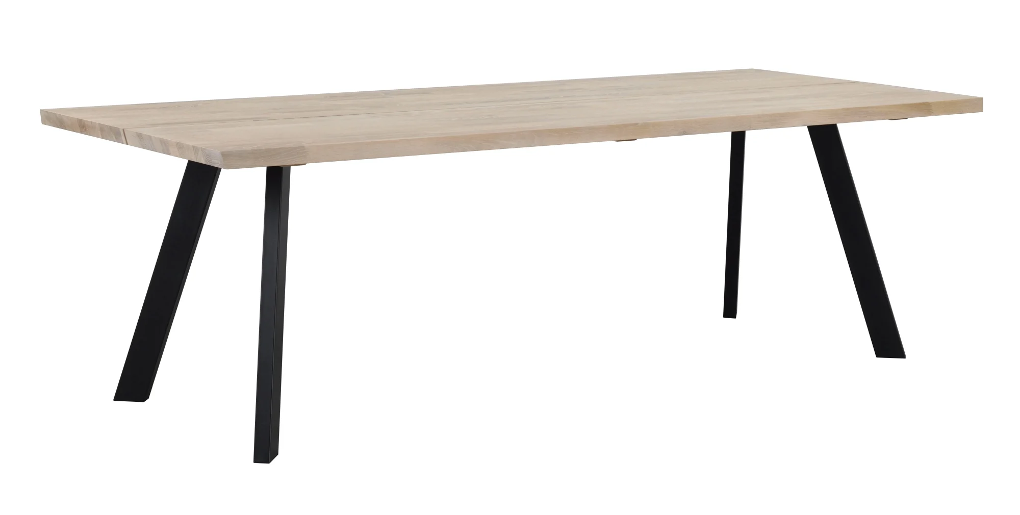 Esstisch Fred aus Eiche, skandinavisches Design, weiß pigmentiert, 240x100 cm, für 8-10 Personen