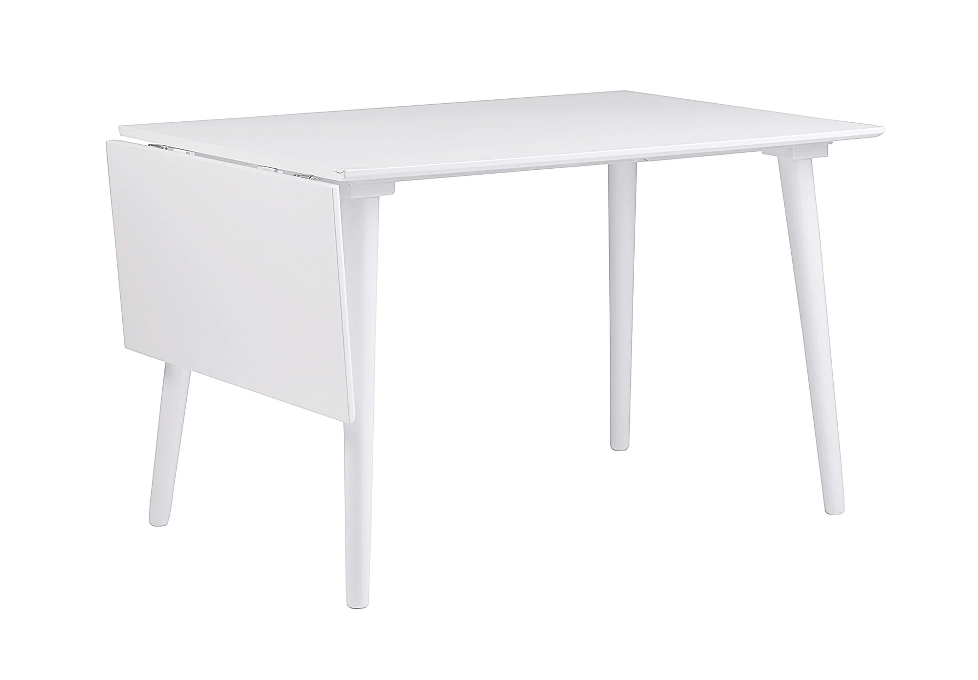 Esstisch Lotta aus MDF, skandinavischer Klapptisch, Weiß, ausziehbar 120/160x80 cm - Rowico