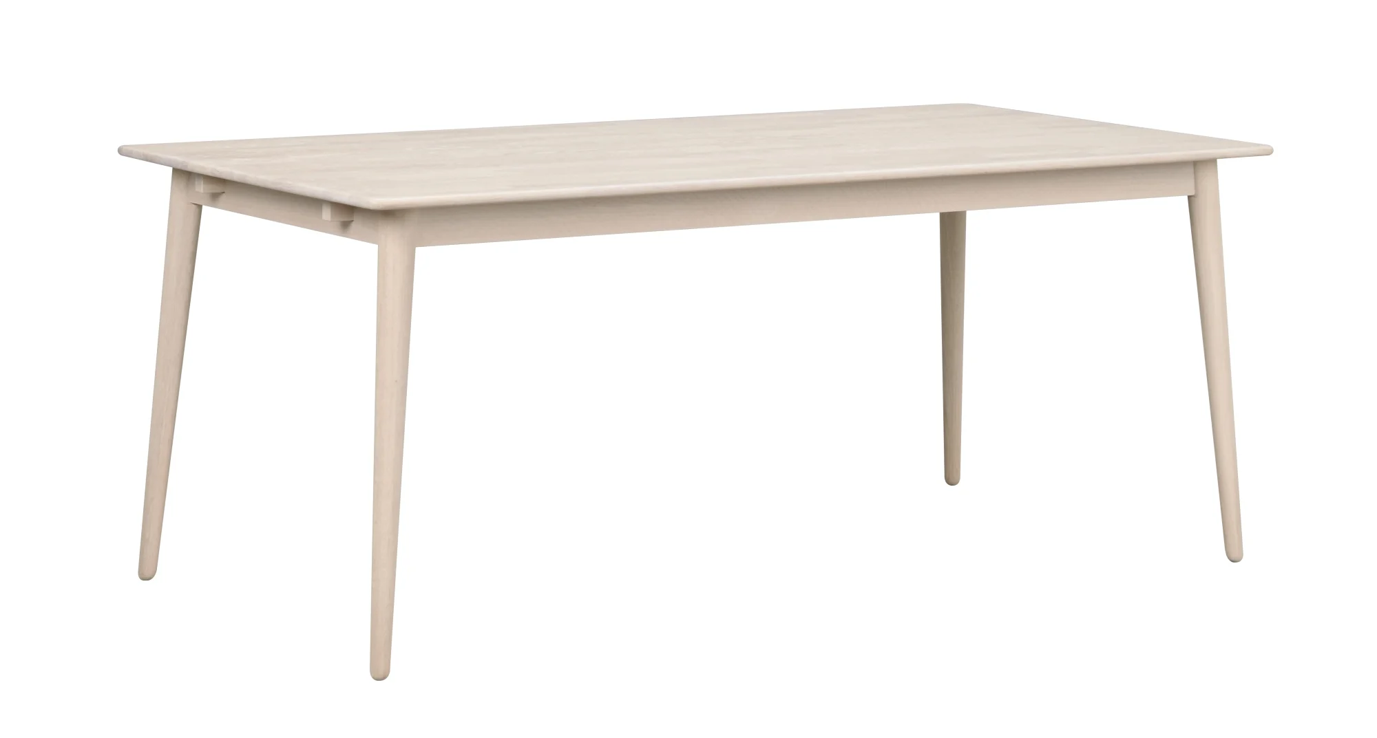 Esstisch Tyler aus massiver Eiche, skandinavisches Design, Whitewash, 180x90 cm, für 6–8 Personen - Rowico