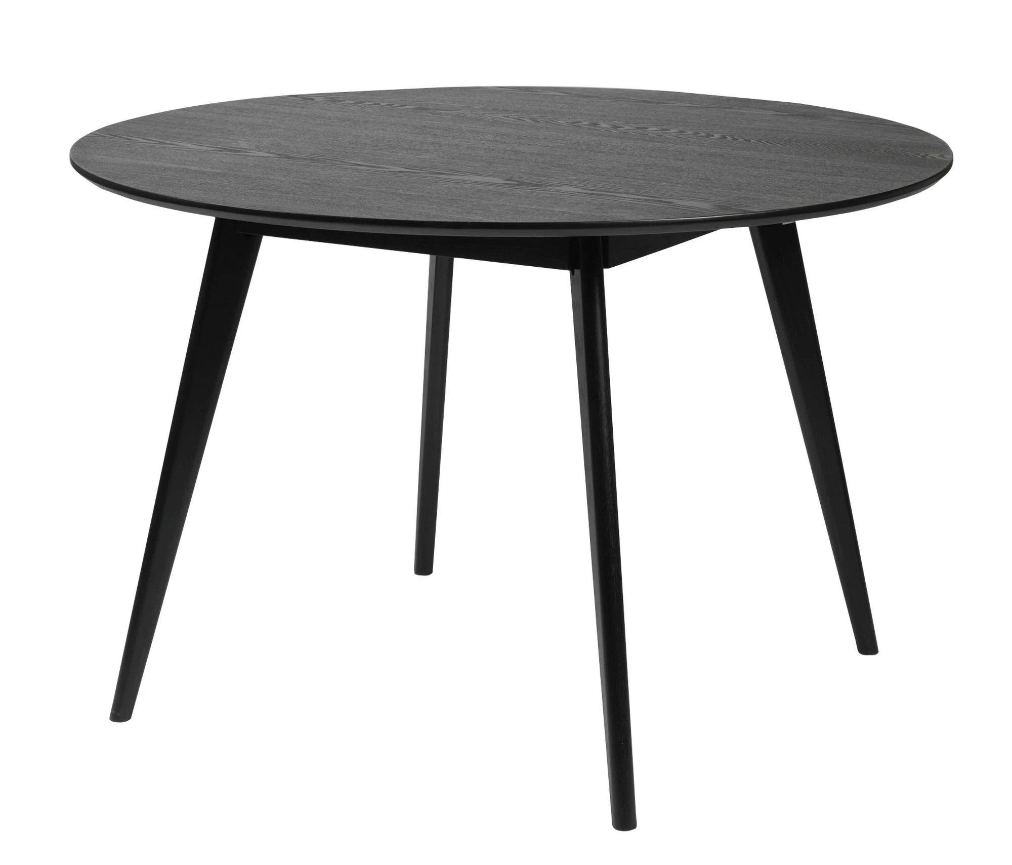 Esstisch Yumi rund 115 cm aus MDF mit Eschenfurnier, skandinavischer Stil, schwarz - Rowico