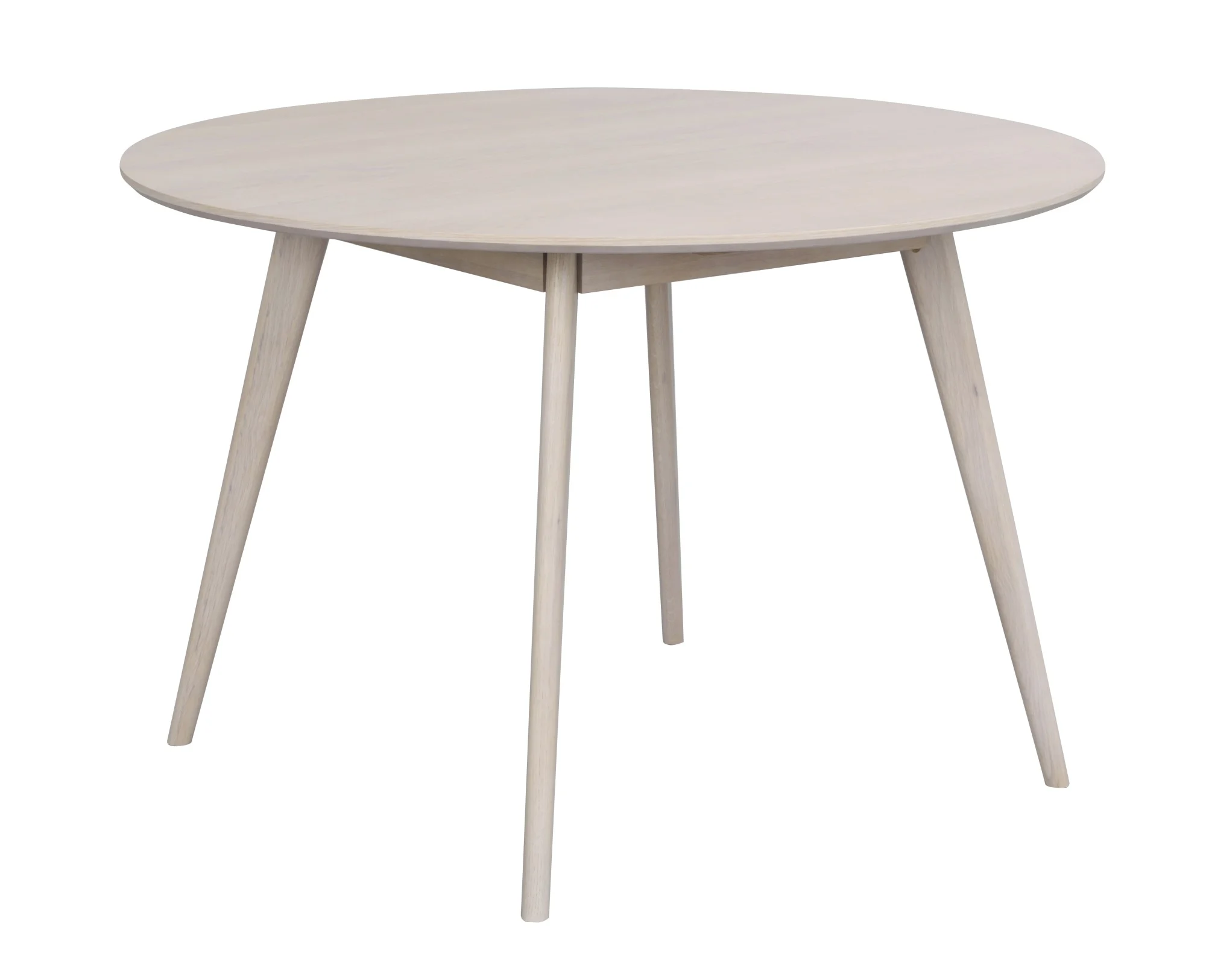 Esstisch Yumi, aus MDF mit Eichenfurnier, skandinavischer Stil, rund, Whitewash, 115 cm - Rowico