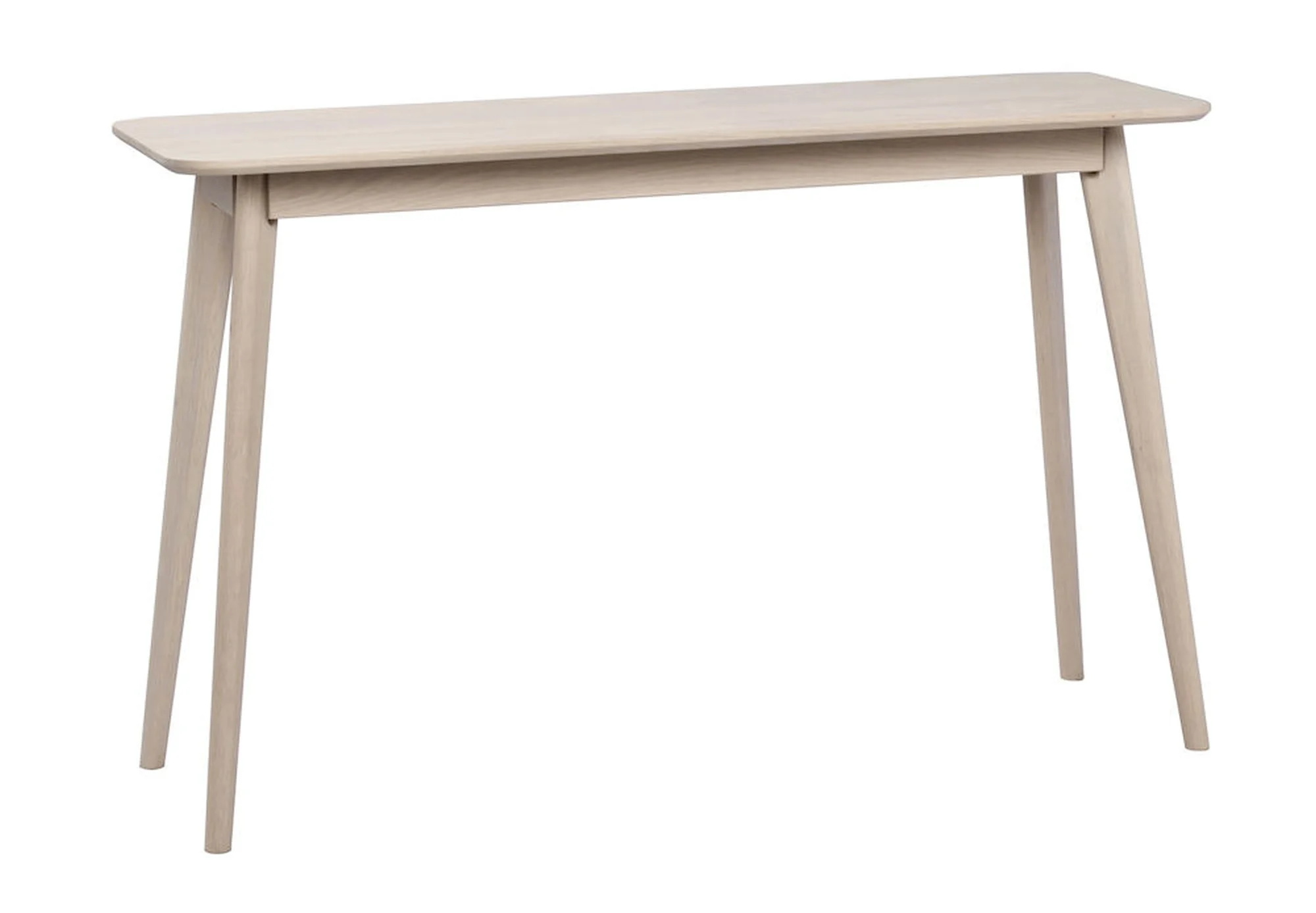 Konsole Yumi 120x40x75cm, aus Eiche mit Whitewash, skandinavischer Stil, naturweiß lackiert - Rowico