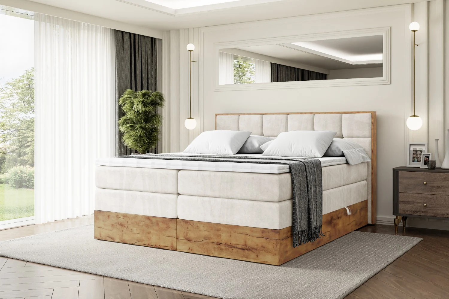 Boxspringbett LOLLI2 KING Beige - Casablanca 2301 120x200 cm