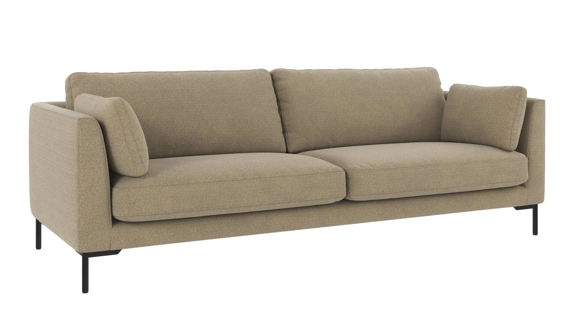 Sofa Corwin 3-Sitzer Stoffbezug, klassischer Stil, Dunkelbeige, komfortabel und pflegeleicht