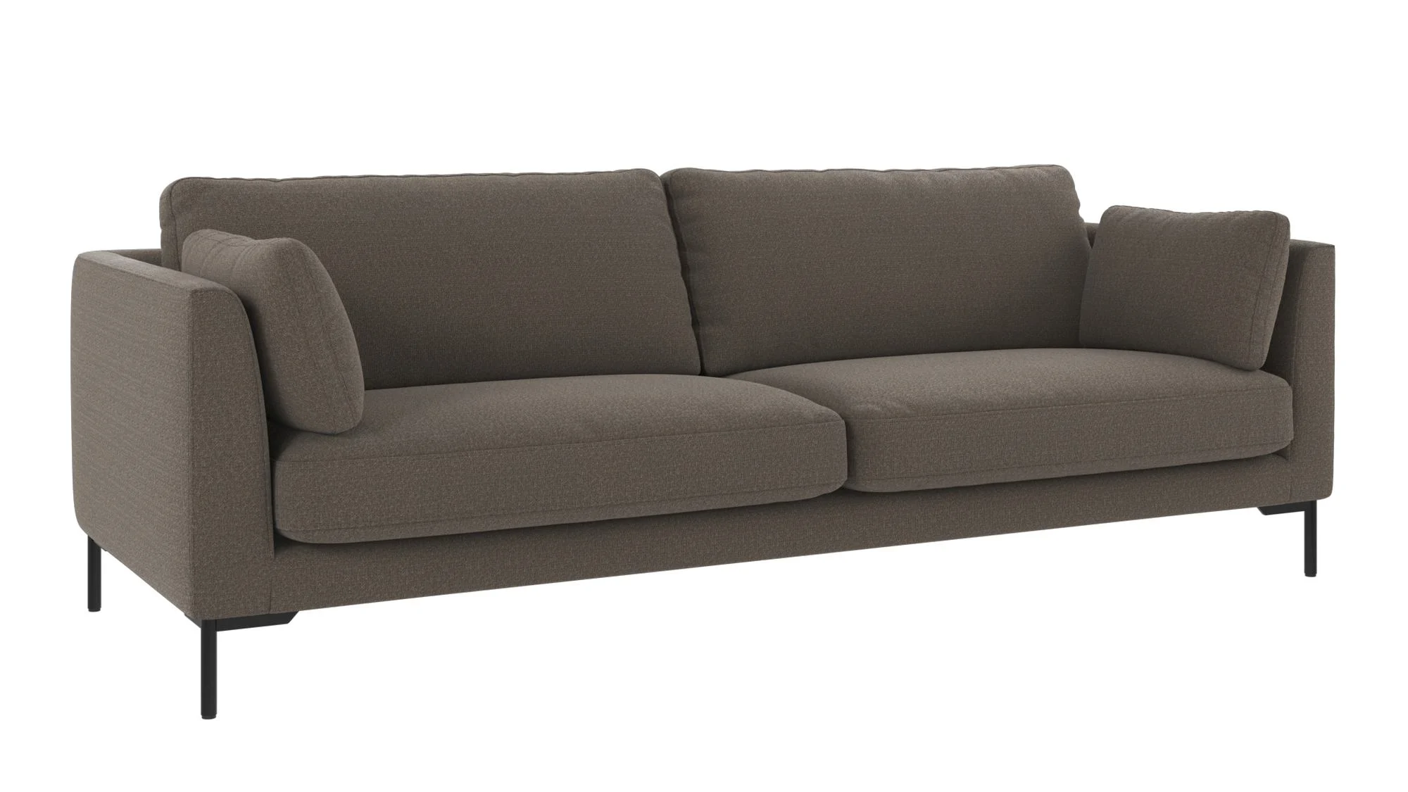 Sofa Corwin 3-Sitzer mit Stoffbezug Rita, klassisch, Mittelgrau, Metallfüße, FSC-zertifiziert