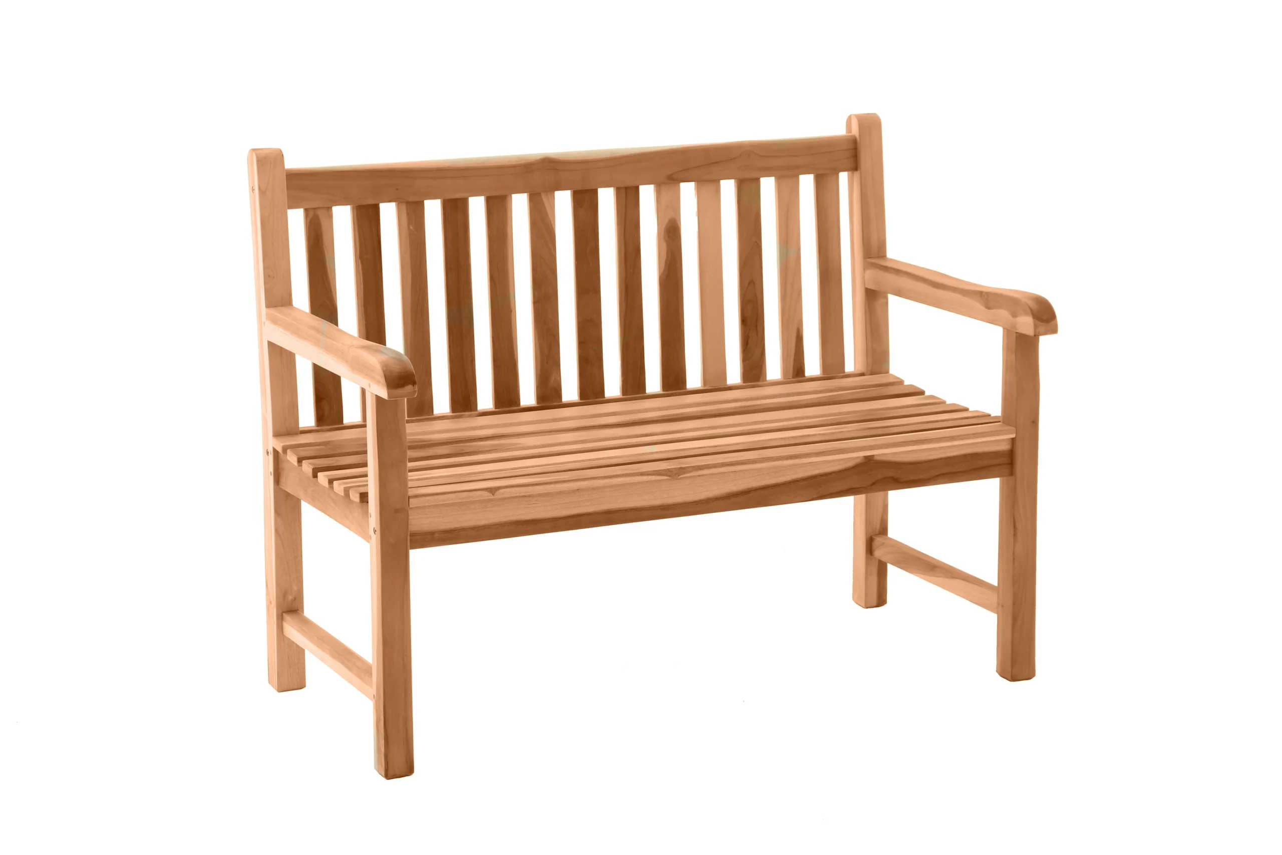 Möbilia Gartenbank mit Rücken-und Armlehne Teak