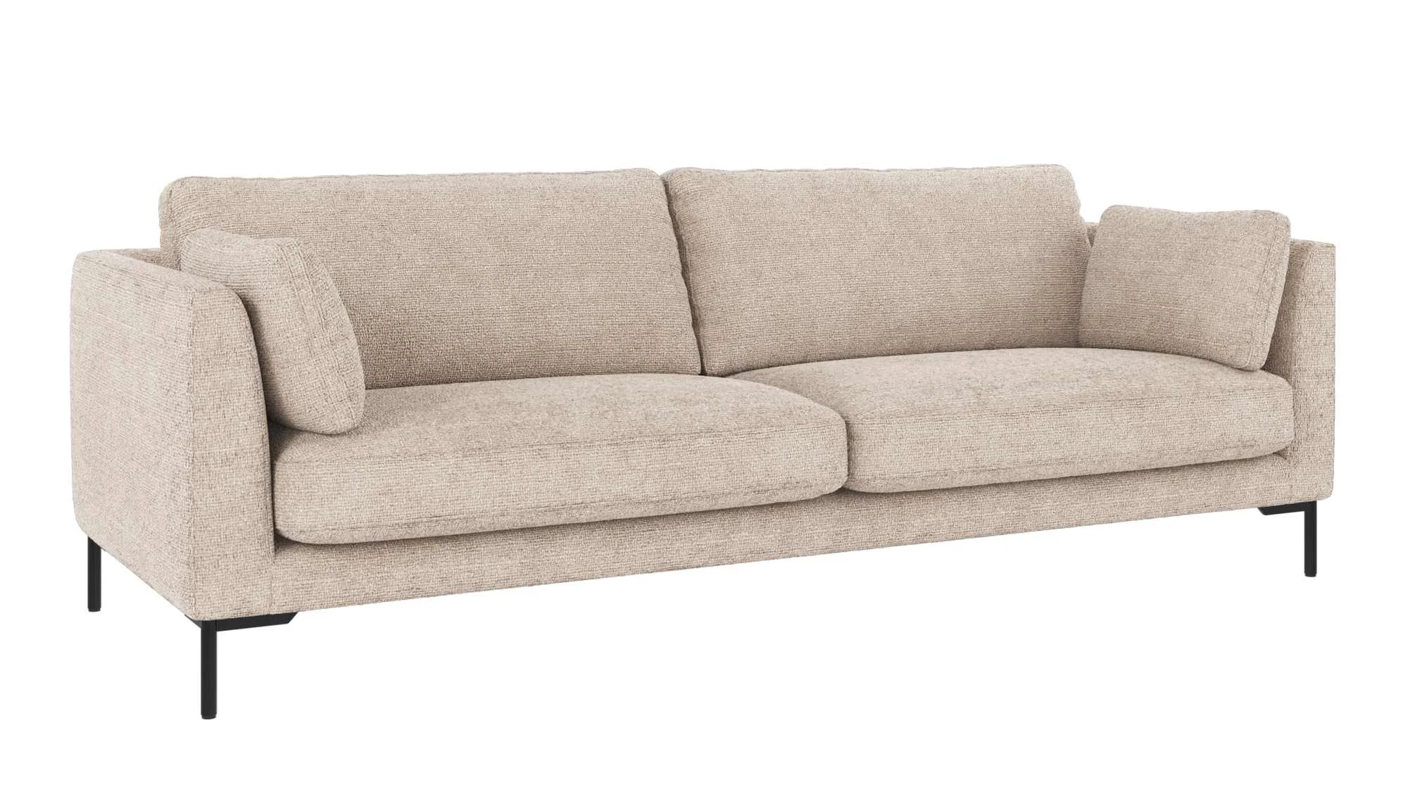 Sofa Corwin 3-Sitzer, Stoffbezug in Hellgrau, klassischer Stil, FSC-zertifiziert, Metallfüße