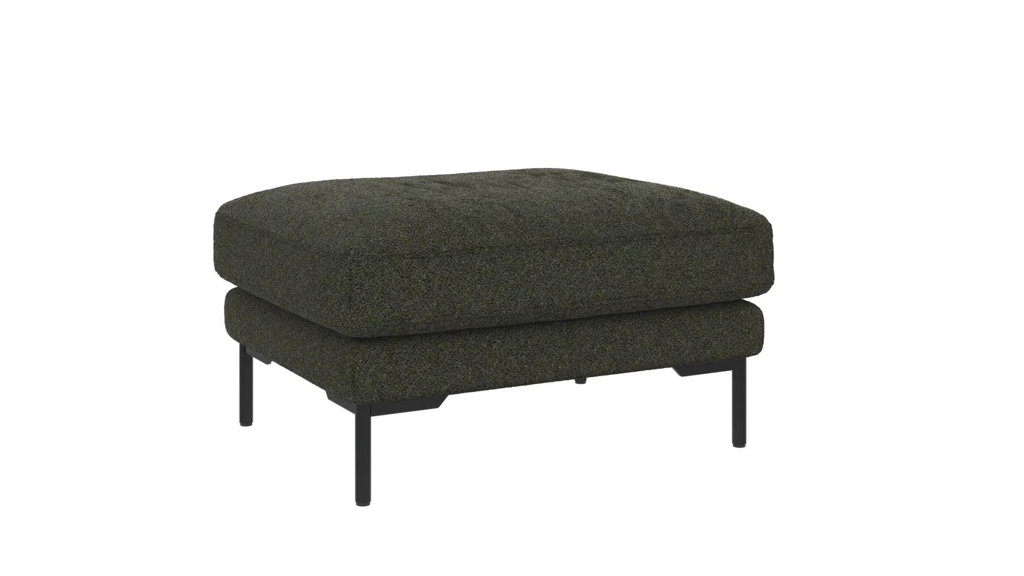 Hocker Corwin mit Bezug aus Stoff Alice, klassischer Stil, grün, Metallgestell, gepolstert - Rowico