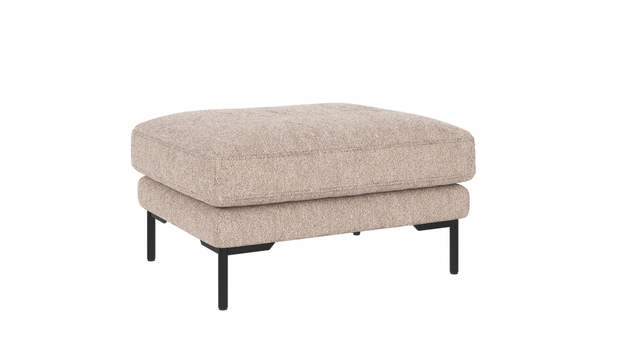 Hocker Corwin mit Bezug aus Stoff Alice, klassisch gepolstert, hellbeige, FSC-zertifiziert