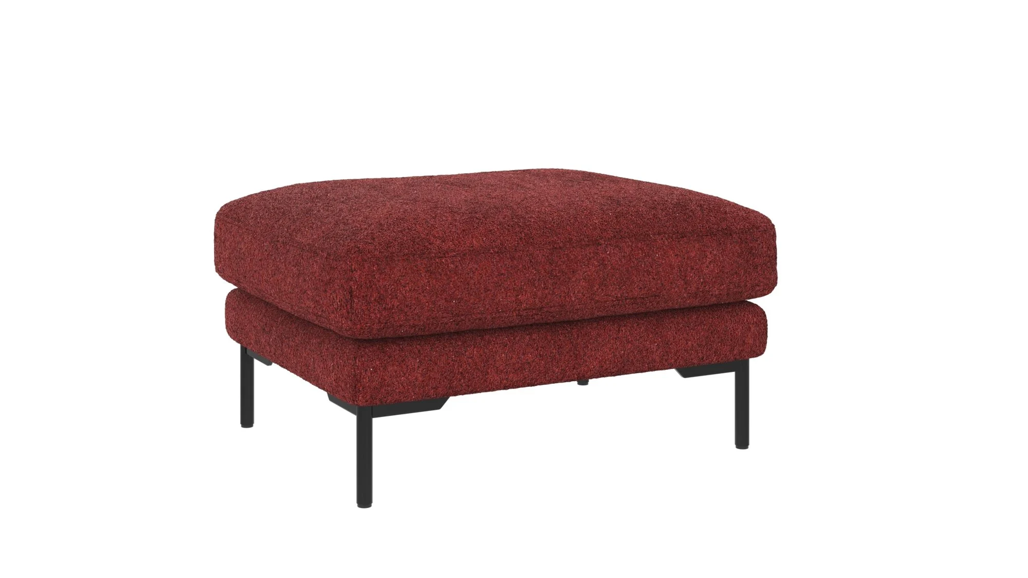 Hocker Corwin, aus Stoffbezug Anna in Rot, klassischer Stil, gepolstert, Metallgestell - Rowico