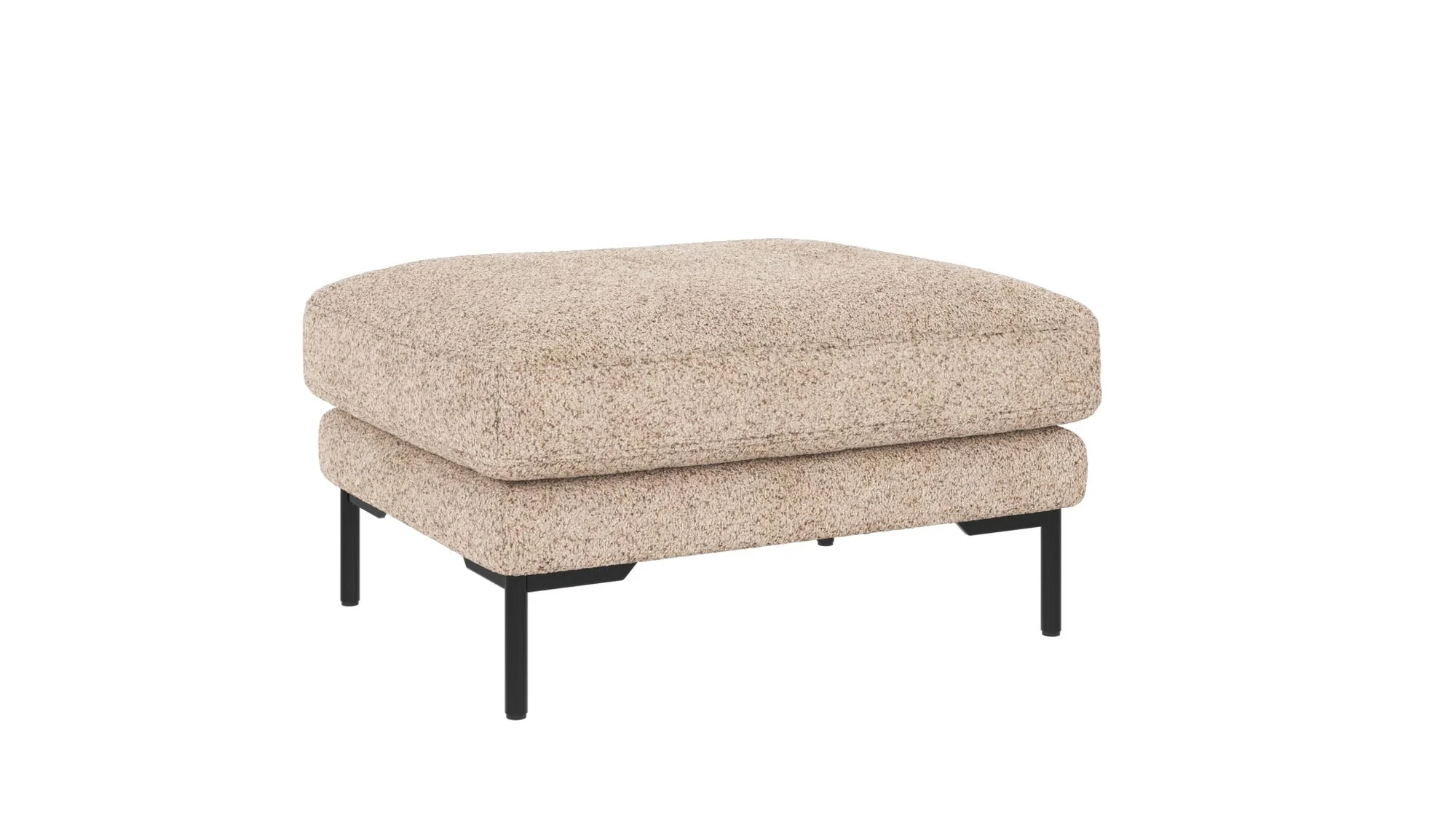 Hocker Corwin, aus Stoffbezug Anna in Hellbeige, klassisch gepolstert, FSC-zertifiziert