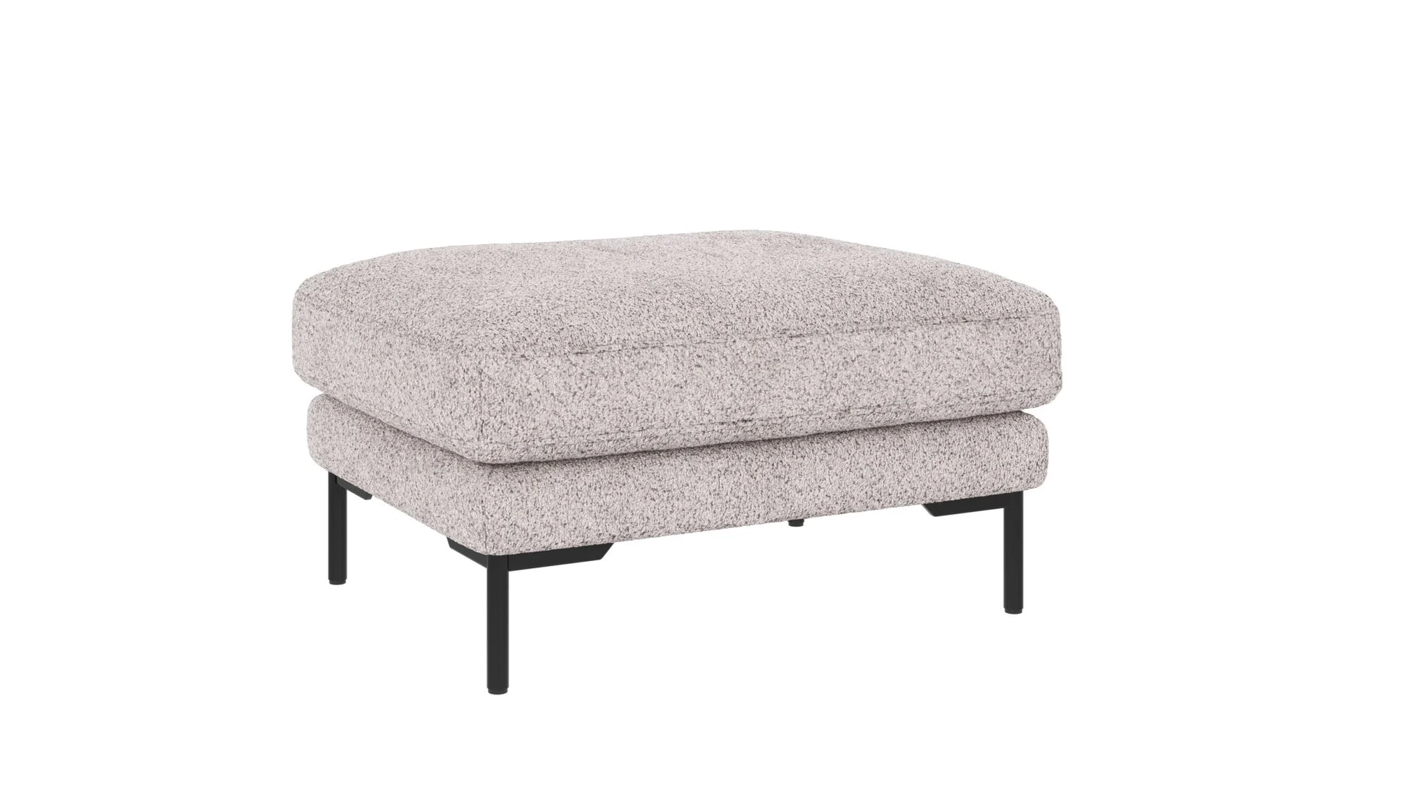 Hocker Corwin Stoffbezug, klassisch gepolstert, hellgrau, FSC-zertifiziertes Holz, langlebig