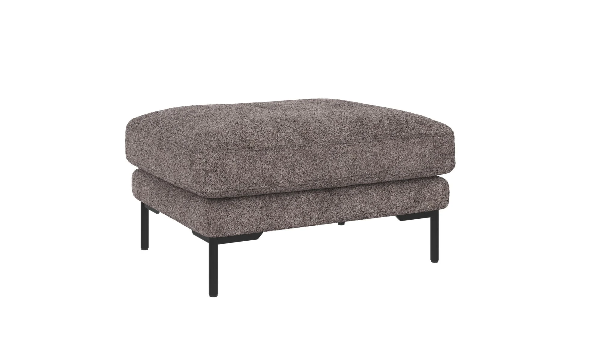 Hocker Corwin mit Bezug aus Stoff Anna, klassischer Stil, dunkelgrau, gepolstert und FSC-zertifiziert