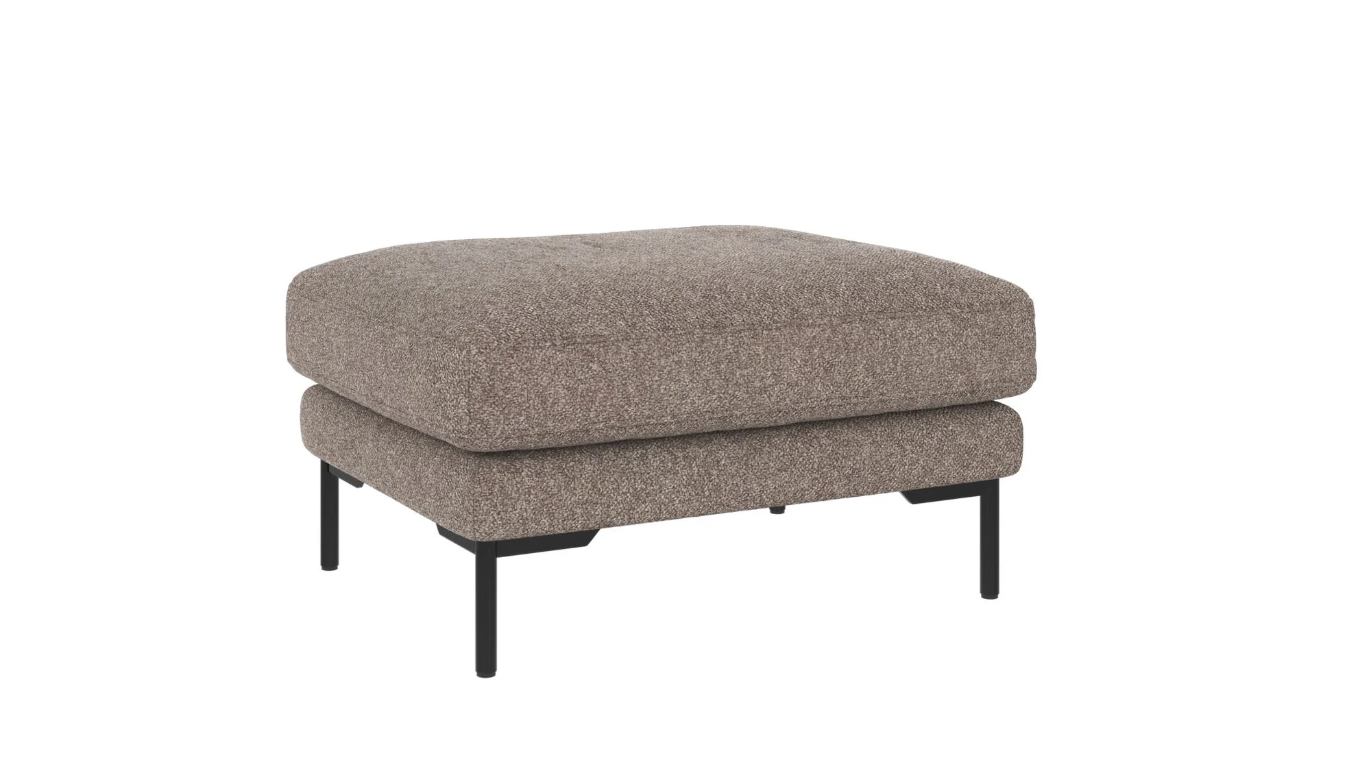 Hocker Corwin Stoffbezug, klassisch gepolstert, dunkelbeige, Metallgestell schwarz, FSC-zertifiziert