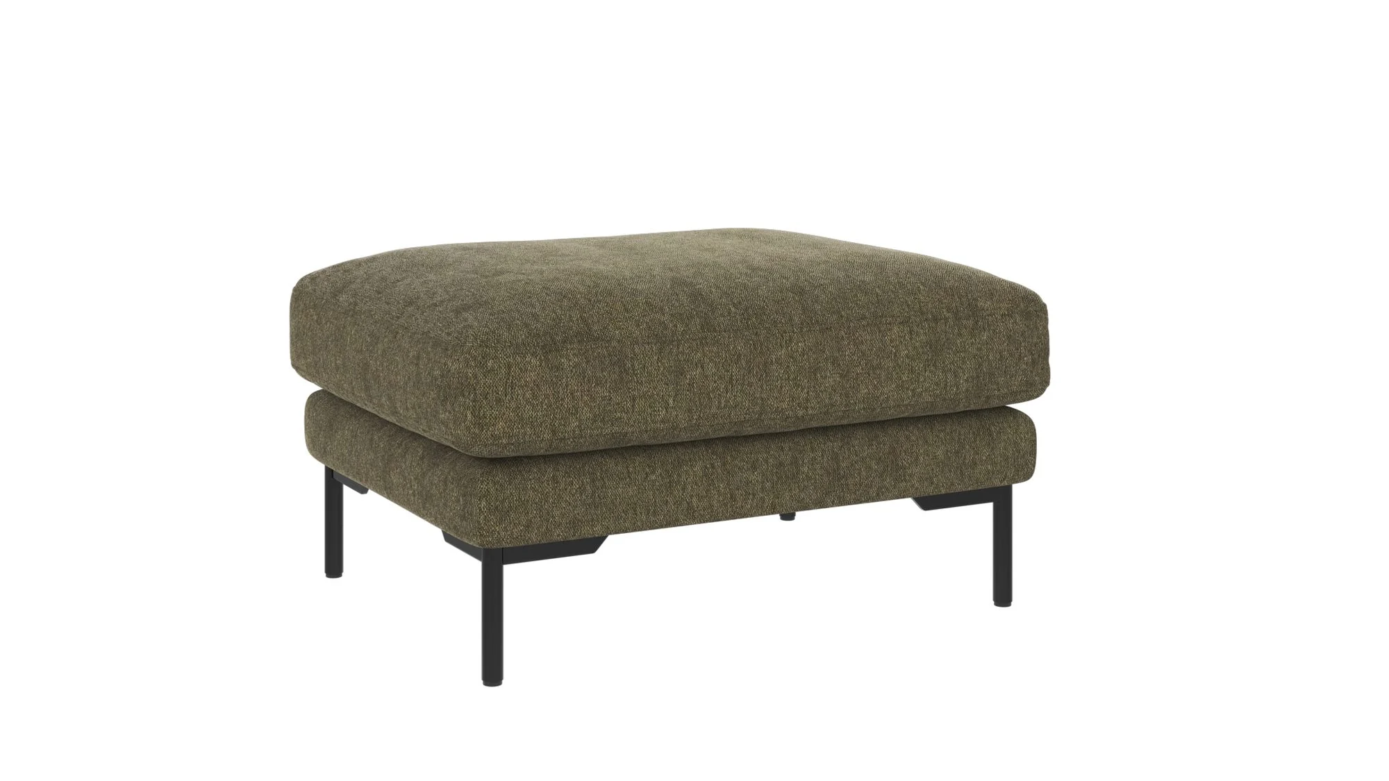 Hocker Corwin mit Bezug Brenda aus Stoff, klassischer Stil, grün, gepolstert, FSC-zertifiziert