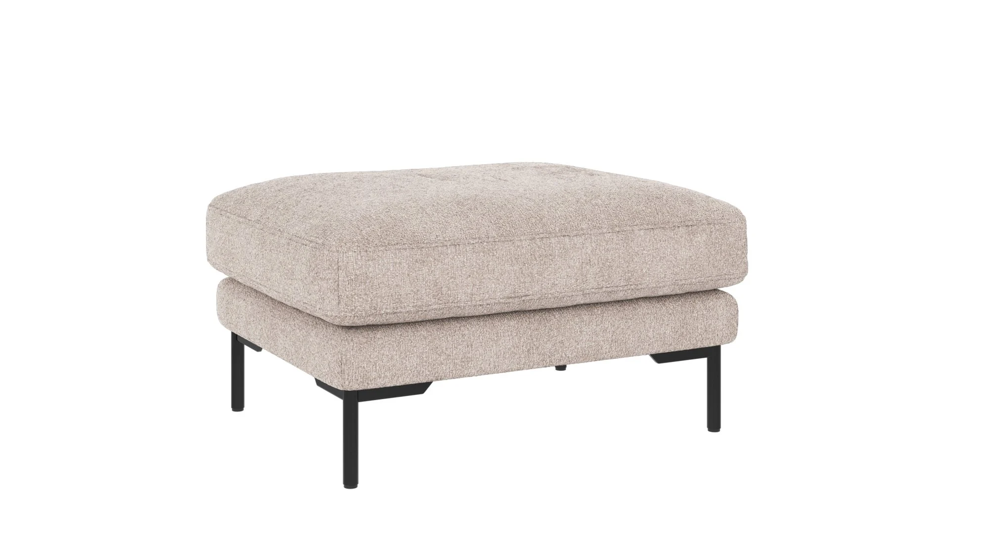 Hocker Corwin Stoffbezug, klassisch gepolstert, hellgrau, Metallgestell, FSC-zertifiziert