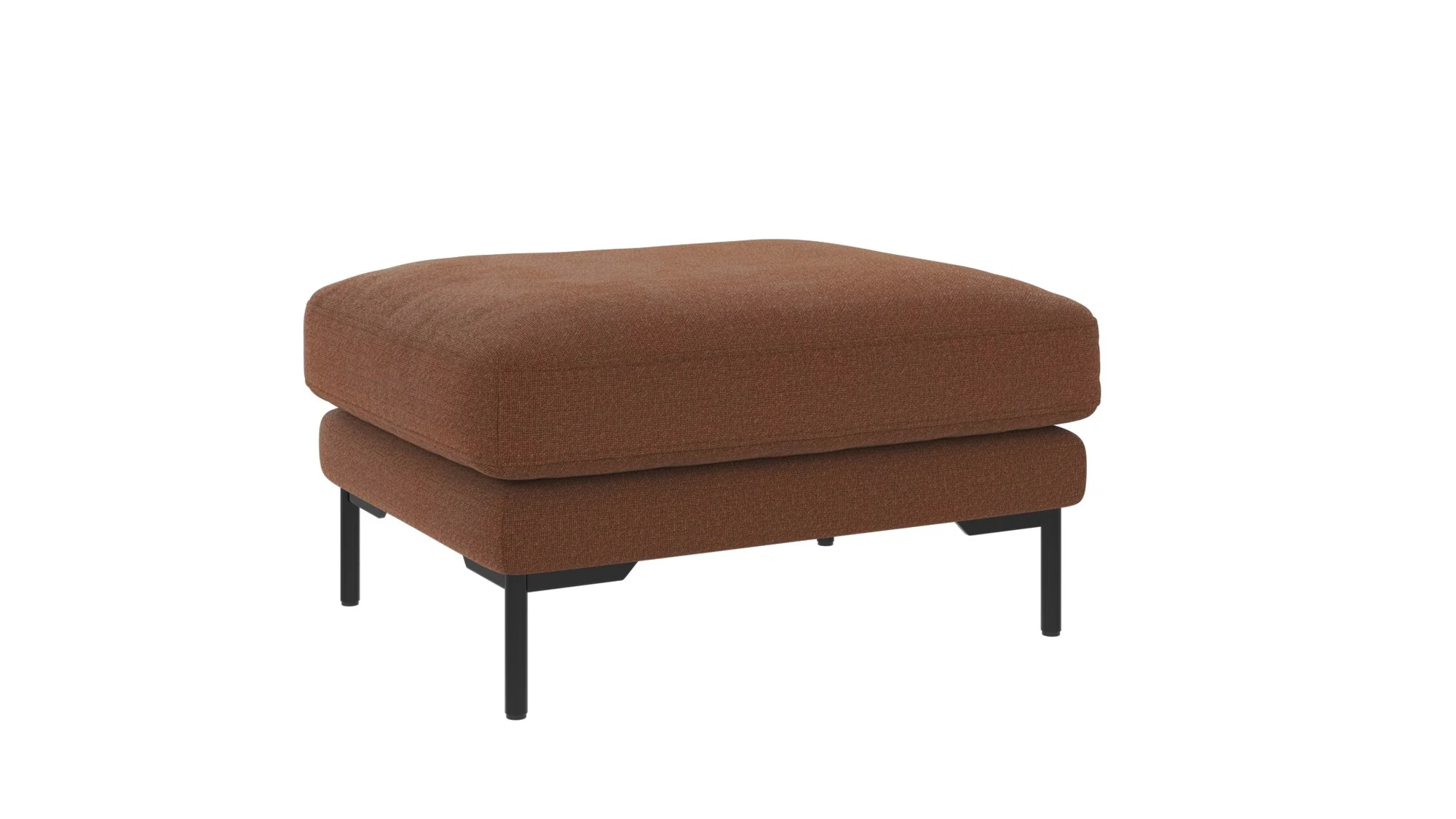 Hocker Corwin, aus Stoff mit Nozag Federung, klassisch, Bezug Rita Rot, Gestell schwarz - Rowico