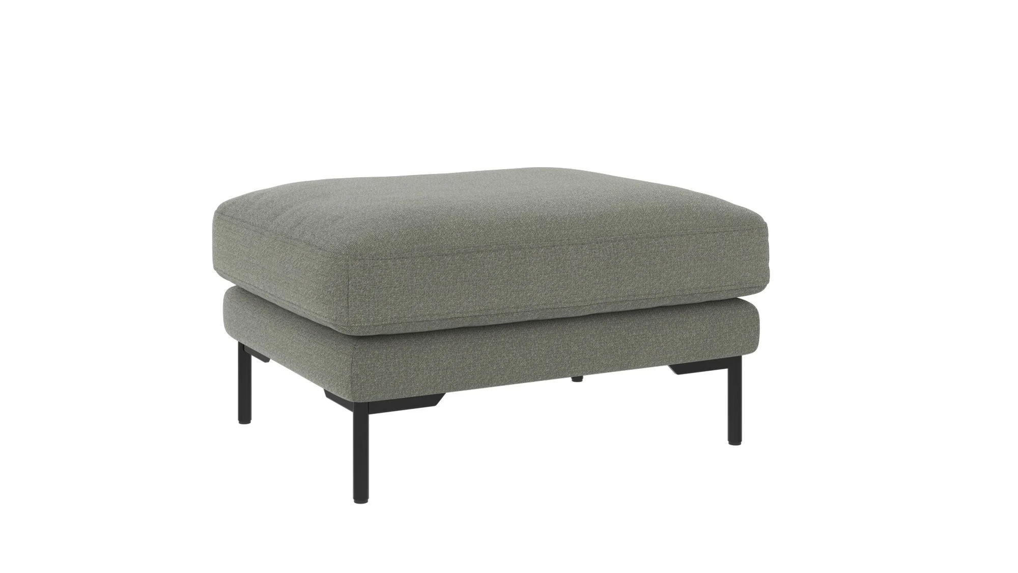 Hocker Corwin aus Stoff mit Bezug Rita, klassisch gepolstert, Grün, Metallgestell, FSC-zertifiziert