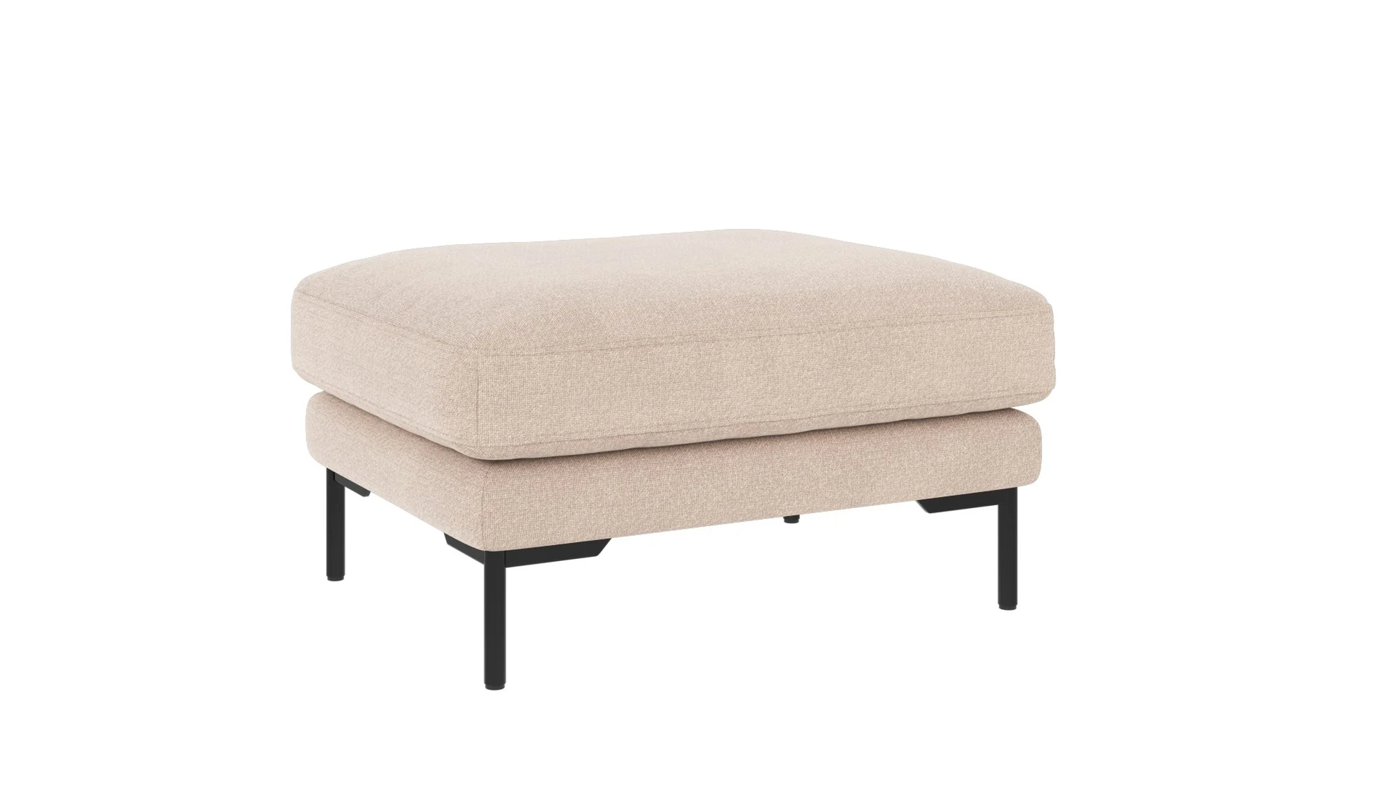 Hocker Corwin aus Stoffbezug Rita, klassischer Stil, hellbeige, gepolstert mit Metallgestell - Rowico