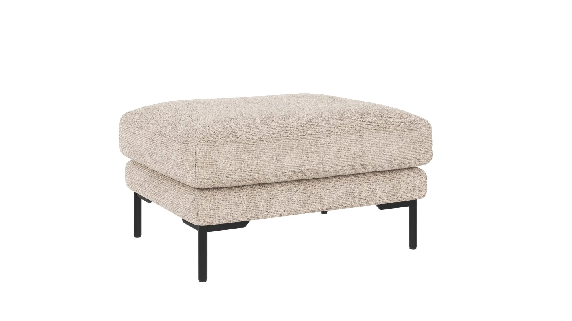 Hocker Corwin Stoffbezug, klassisch gepolstert, hellgrau, stabiles Metallgestell, FSC-zertifiziert
