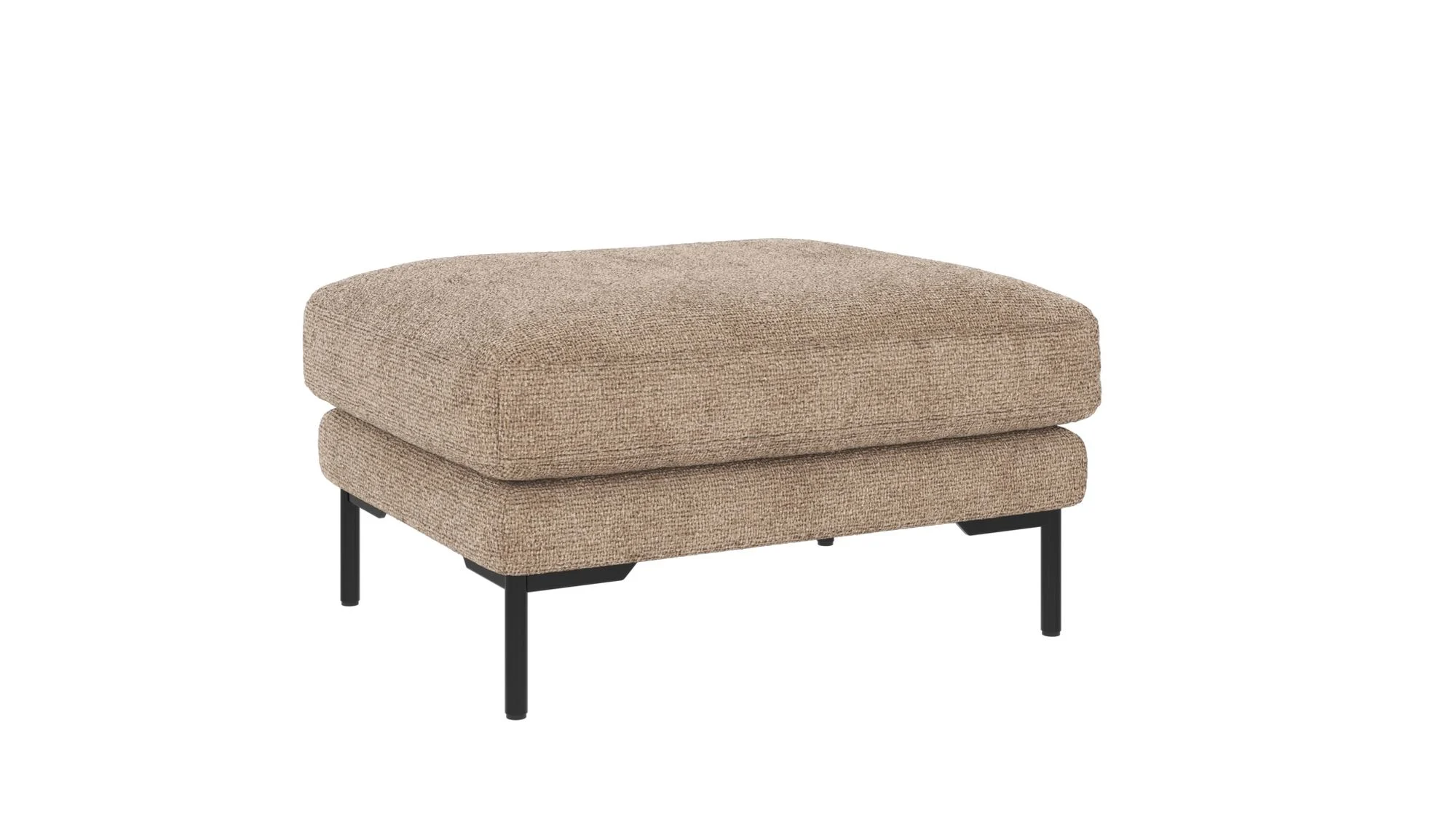 Hocker Corwin, aus Stoffbezug Robin in Graubeige, klassischer Stil, gepolstert, FSC-zertifiziert