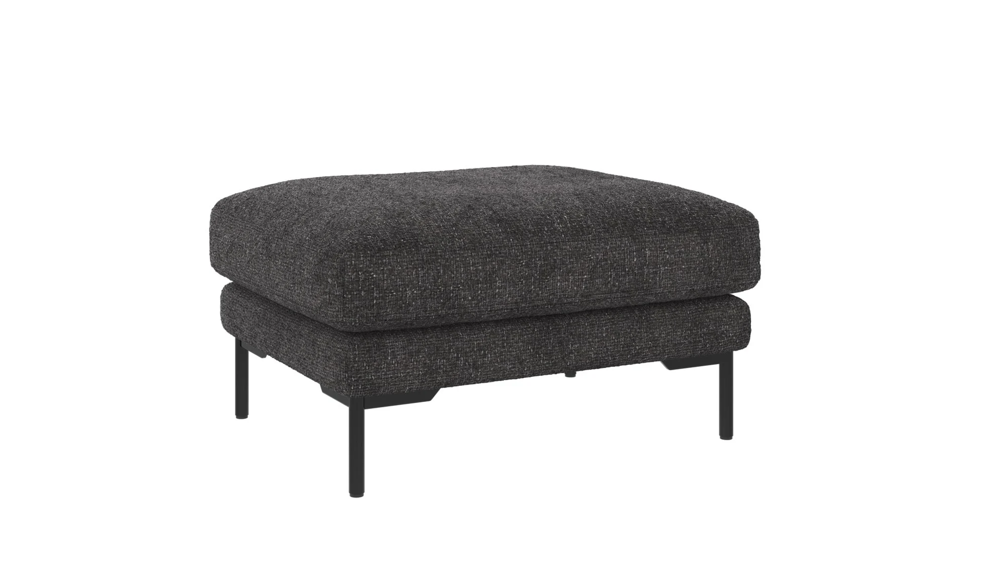 Hocker Corwin Stoffbezug, klassisch gepolstert, dunkelgrau, Metallgestell, FSC-zertifiziert