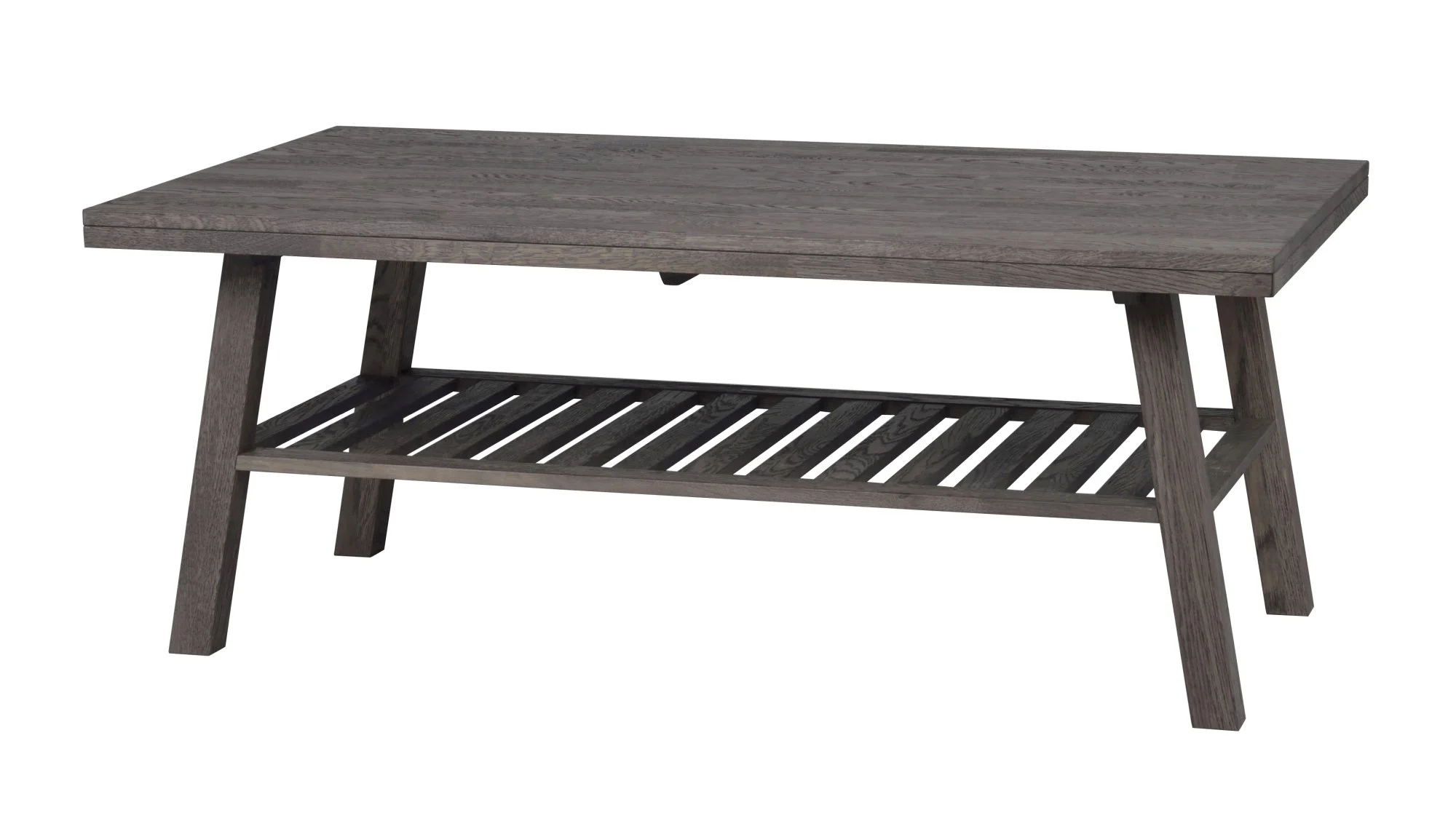 Couchtisch Brooklyn aus massiver Eiche, skandinavischer Stil, dunkelbraun, 130x75x52 cm - Rowico