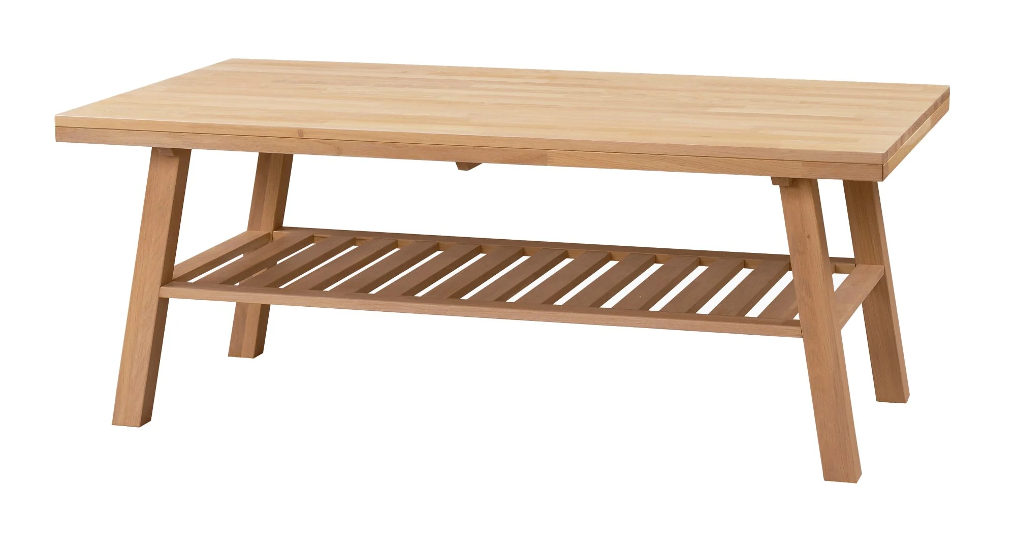Couchtisch Brooklyn, massive Eiche, skandinavischer Stil, natur lackiert, 130x75x52 cm - Rowico
